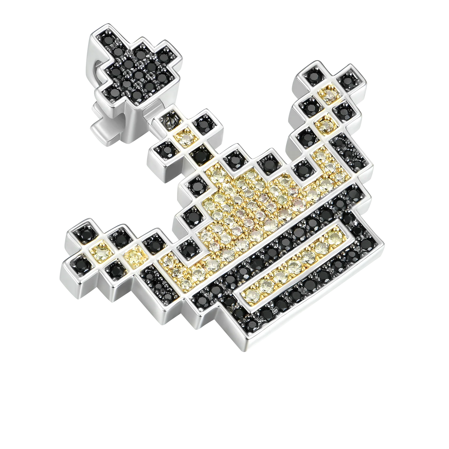 Retro Pixel Crown Pendant - Image 4