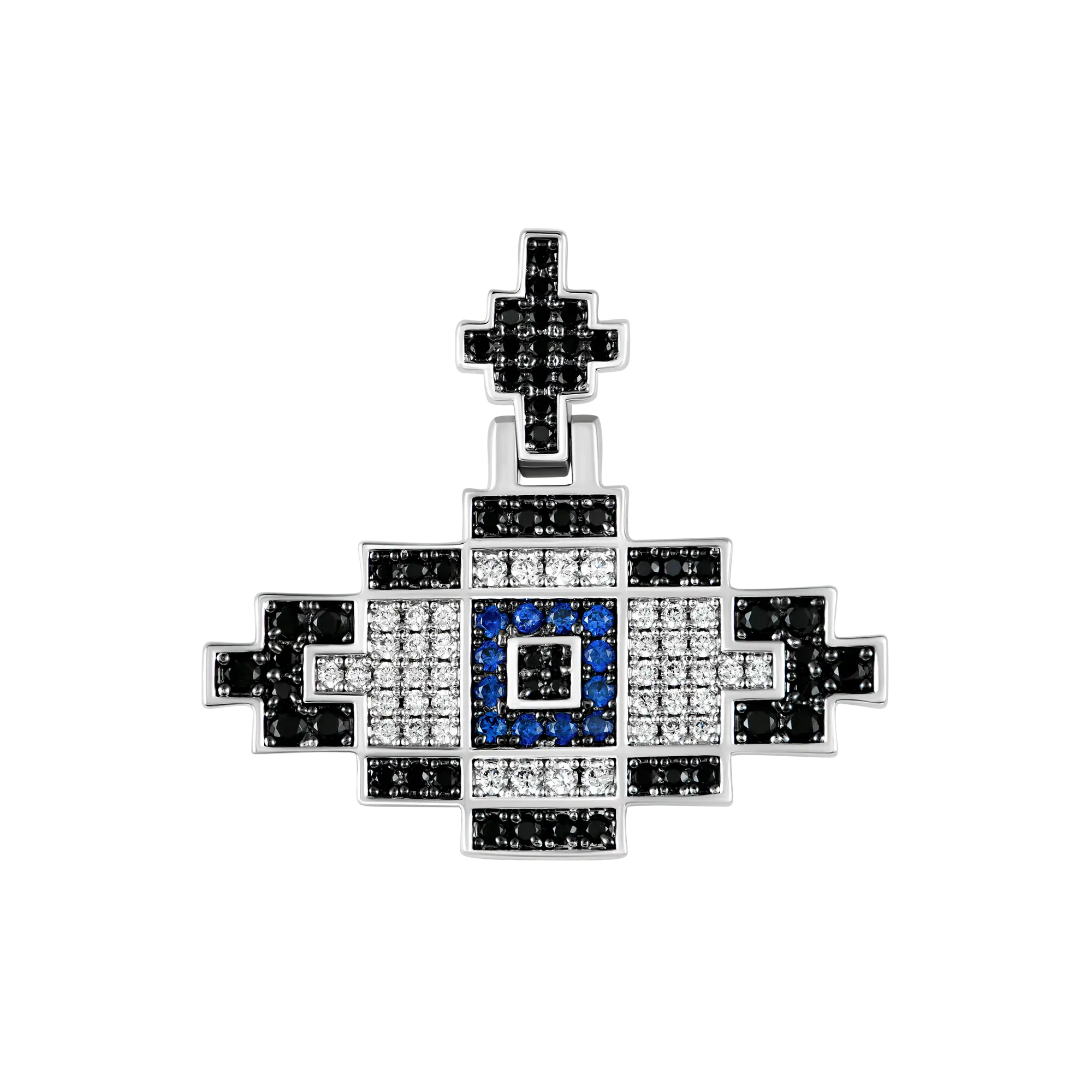Retro Pixel Evil Eye Pendant