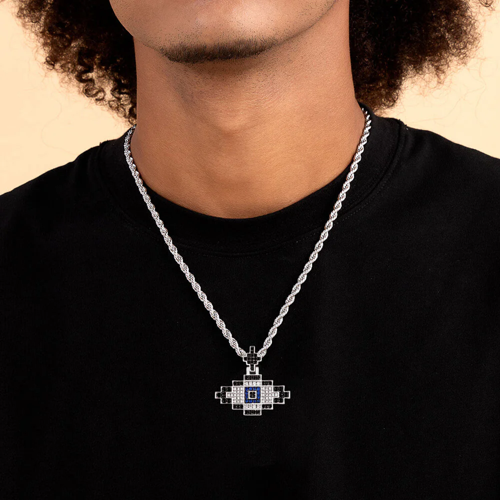 Retro Pixel Evil Eye Pendant - Image 2