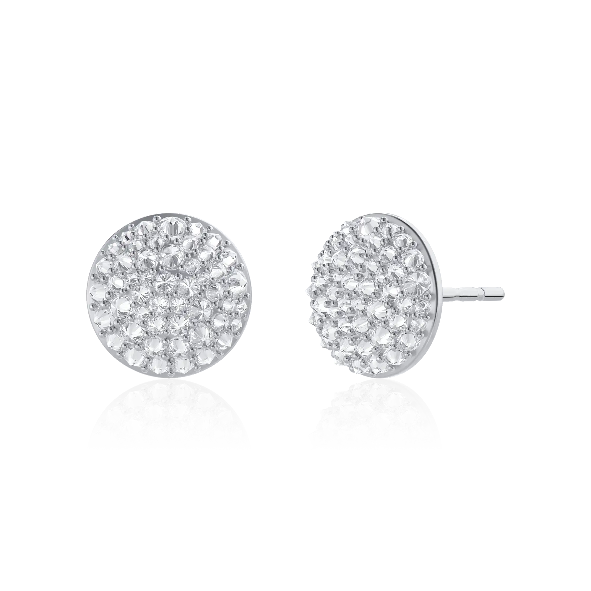 S925 Reverse Set Diamond Stud Earrings