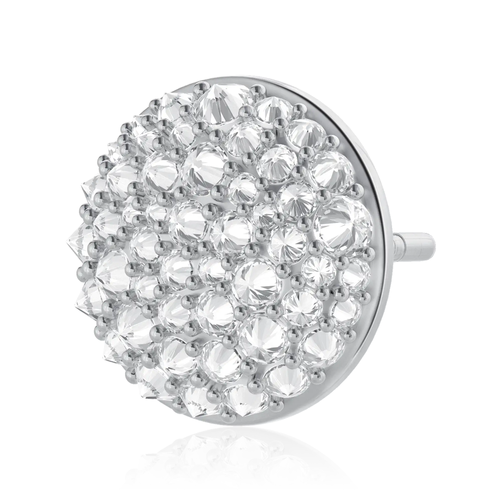 S925 Reverse Set Diamond Stud Earrings - Image 3