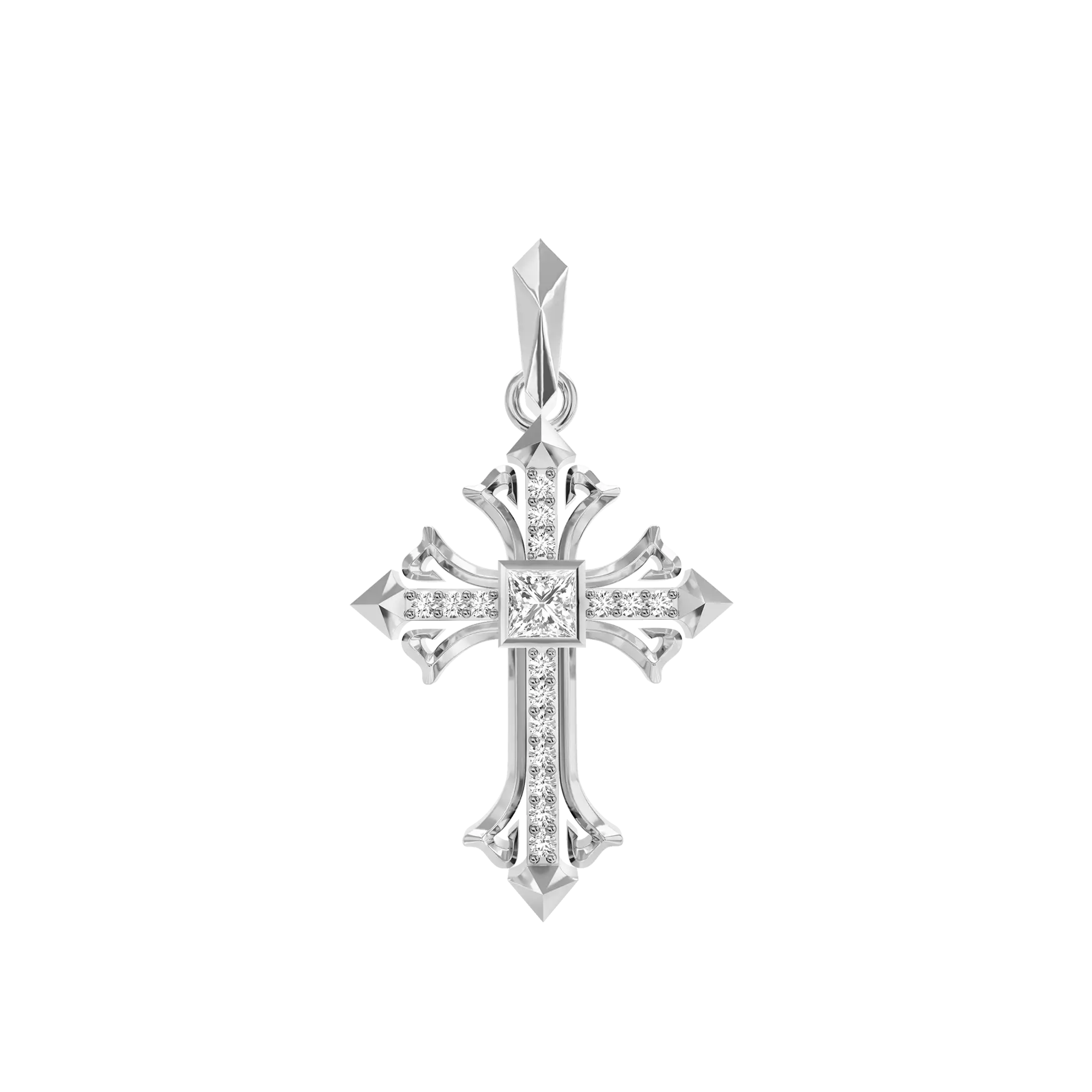 Rhombus Radiance Cross Pendant