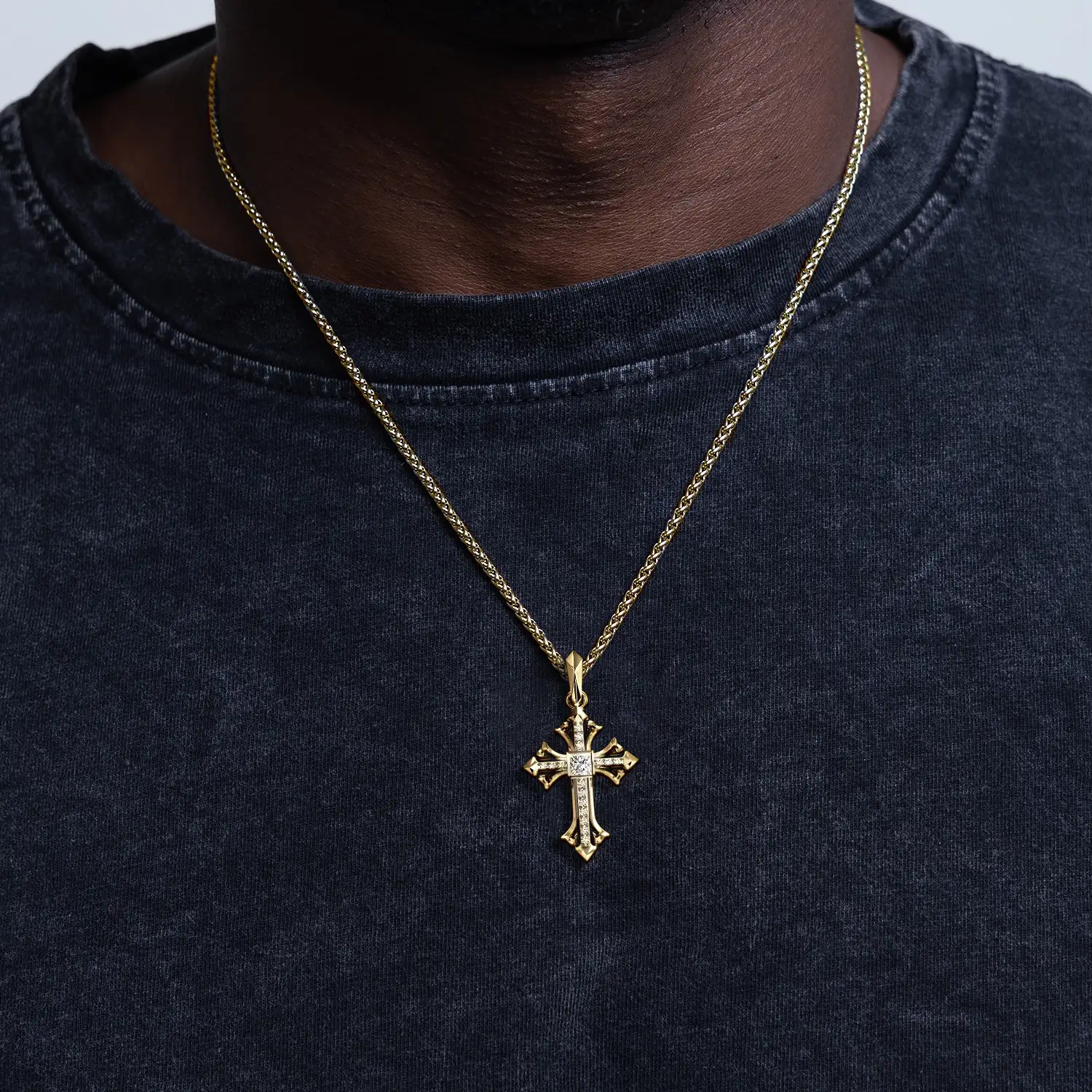 Rhombus Radiance Cross Pendant - Image 2