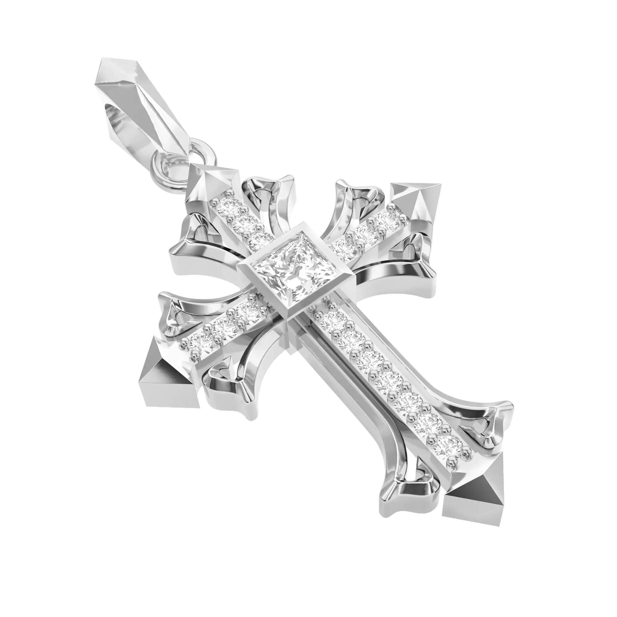 Rhombus Radiance Cross Pendant - Image 3