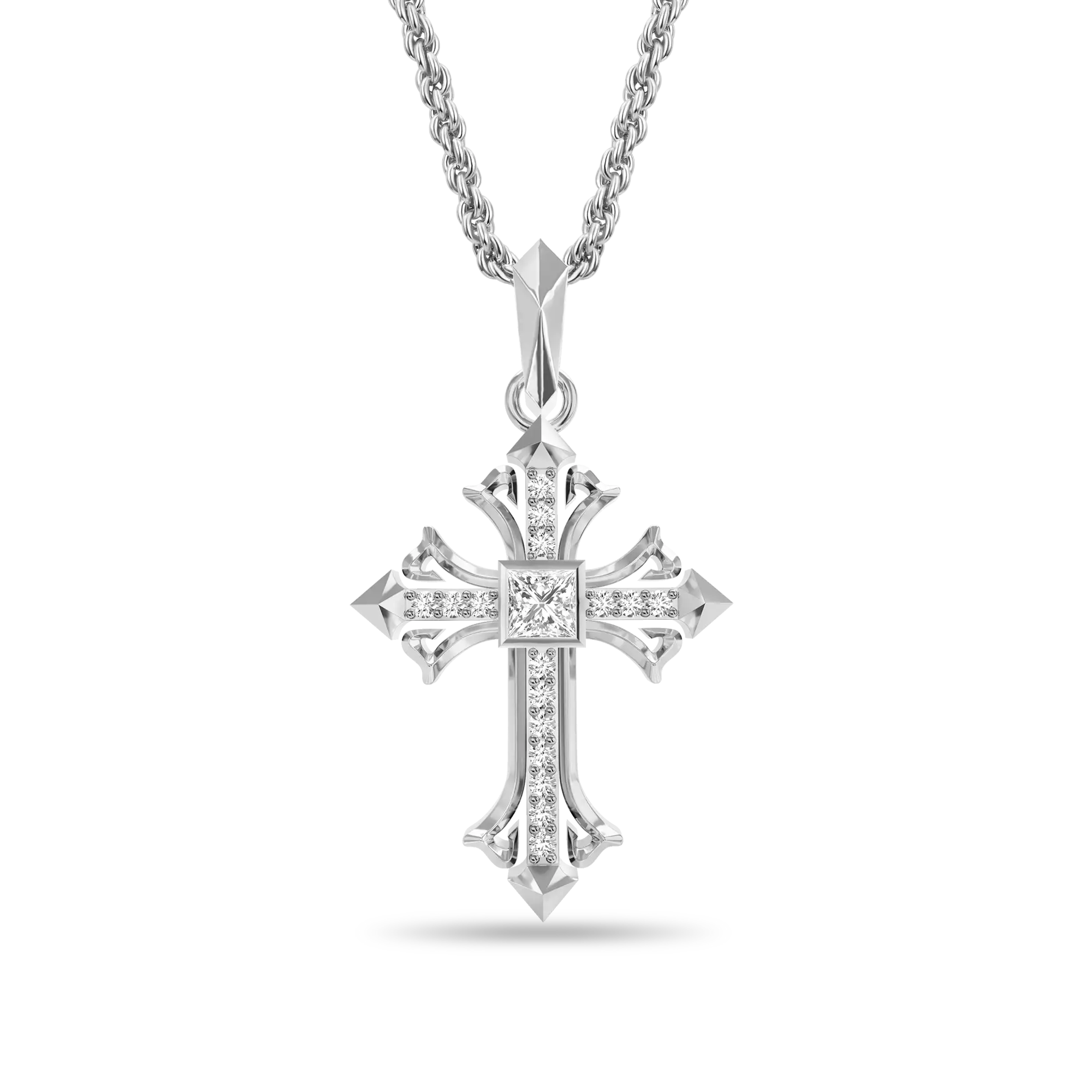 Rhombus Radiance Cross Pendant - Image 4