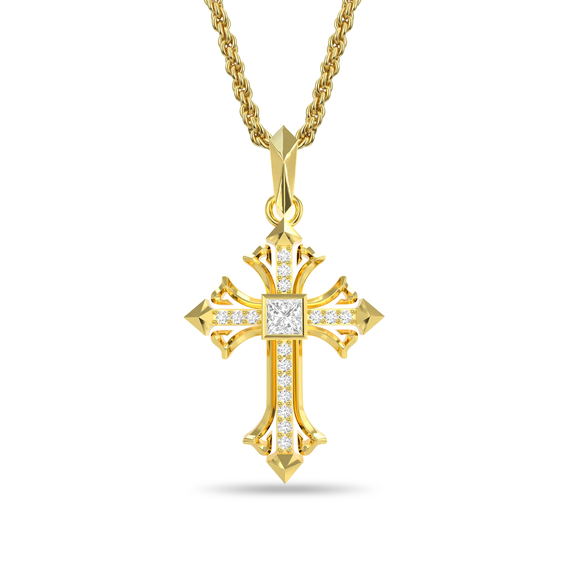 Rhombus Radiance Cross Pendant - Image 6