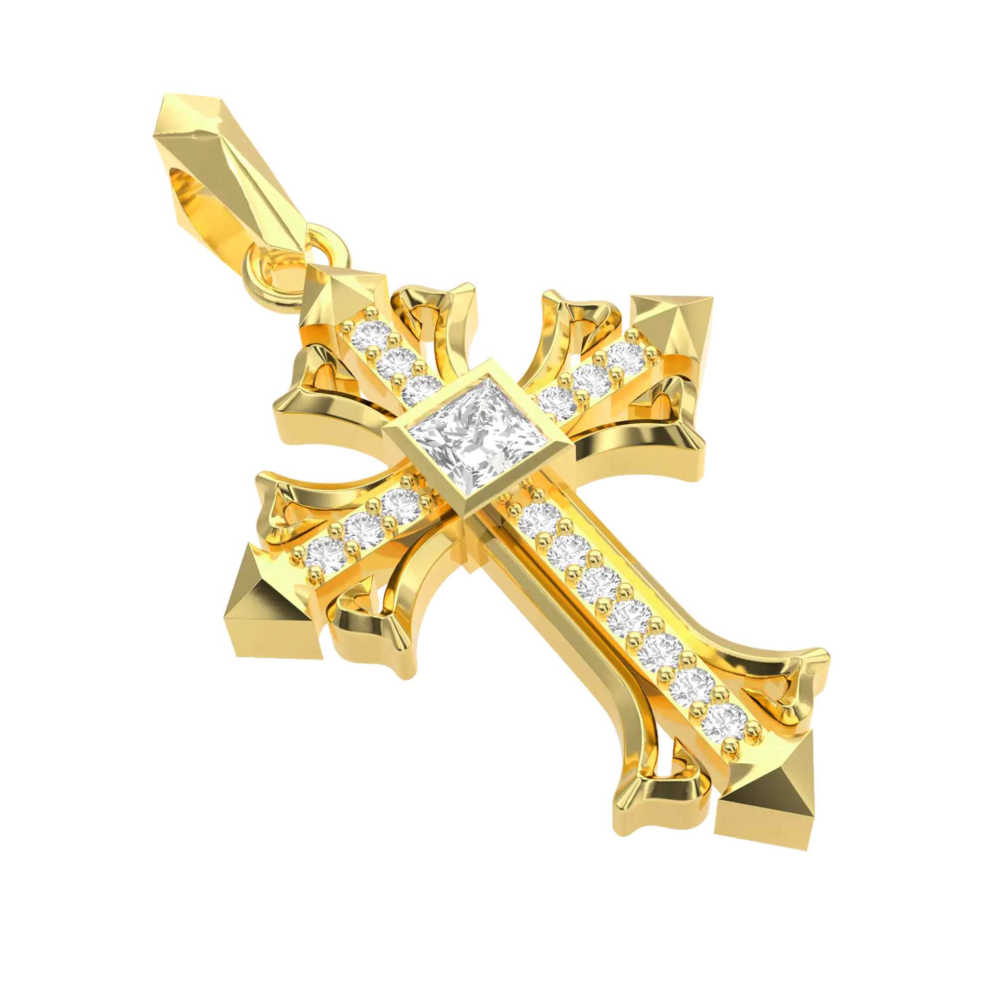 Rhombus Radiance Cross Pendant - Image 7