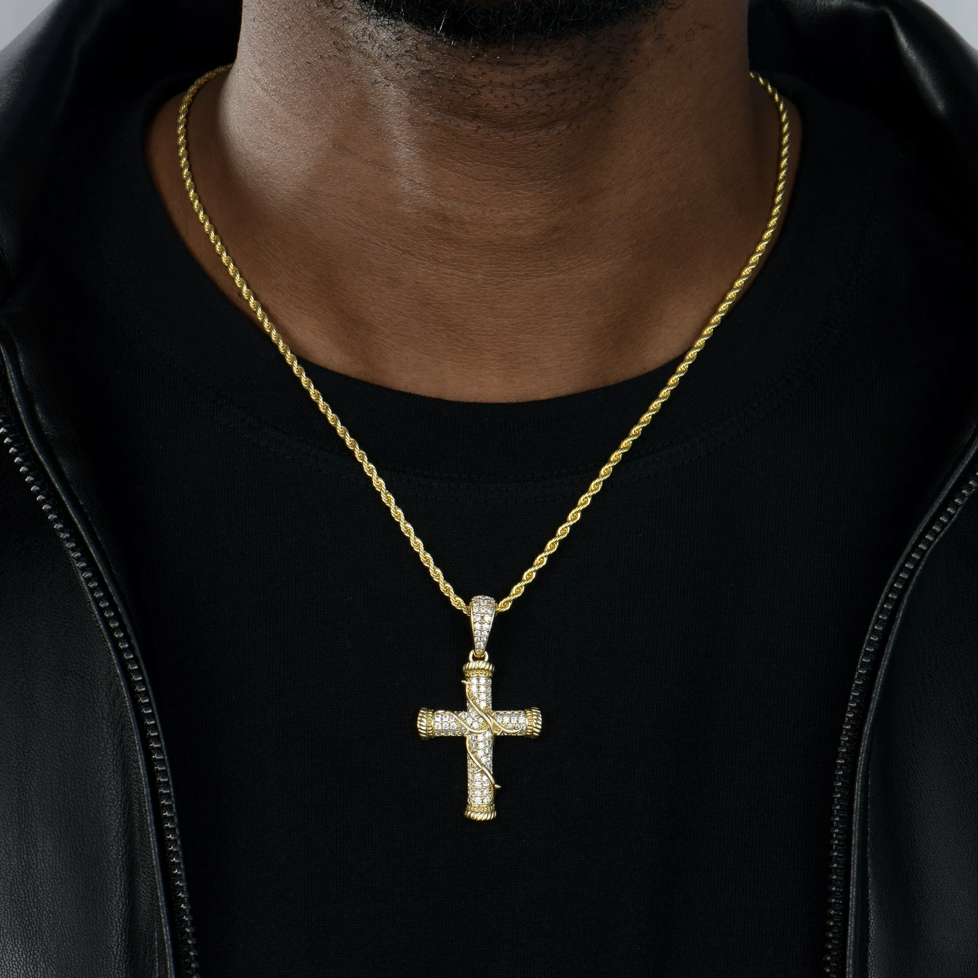 Roman Pillar Thorn Cross Pendant - Image 2