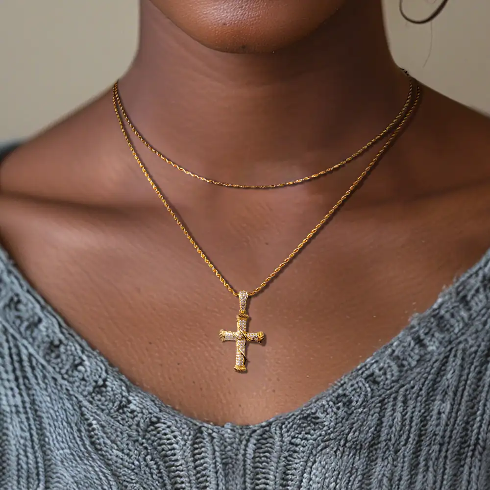 Roman Pillar Thorn Cross Pendant - Image 3