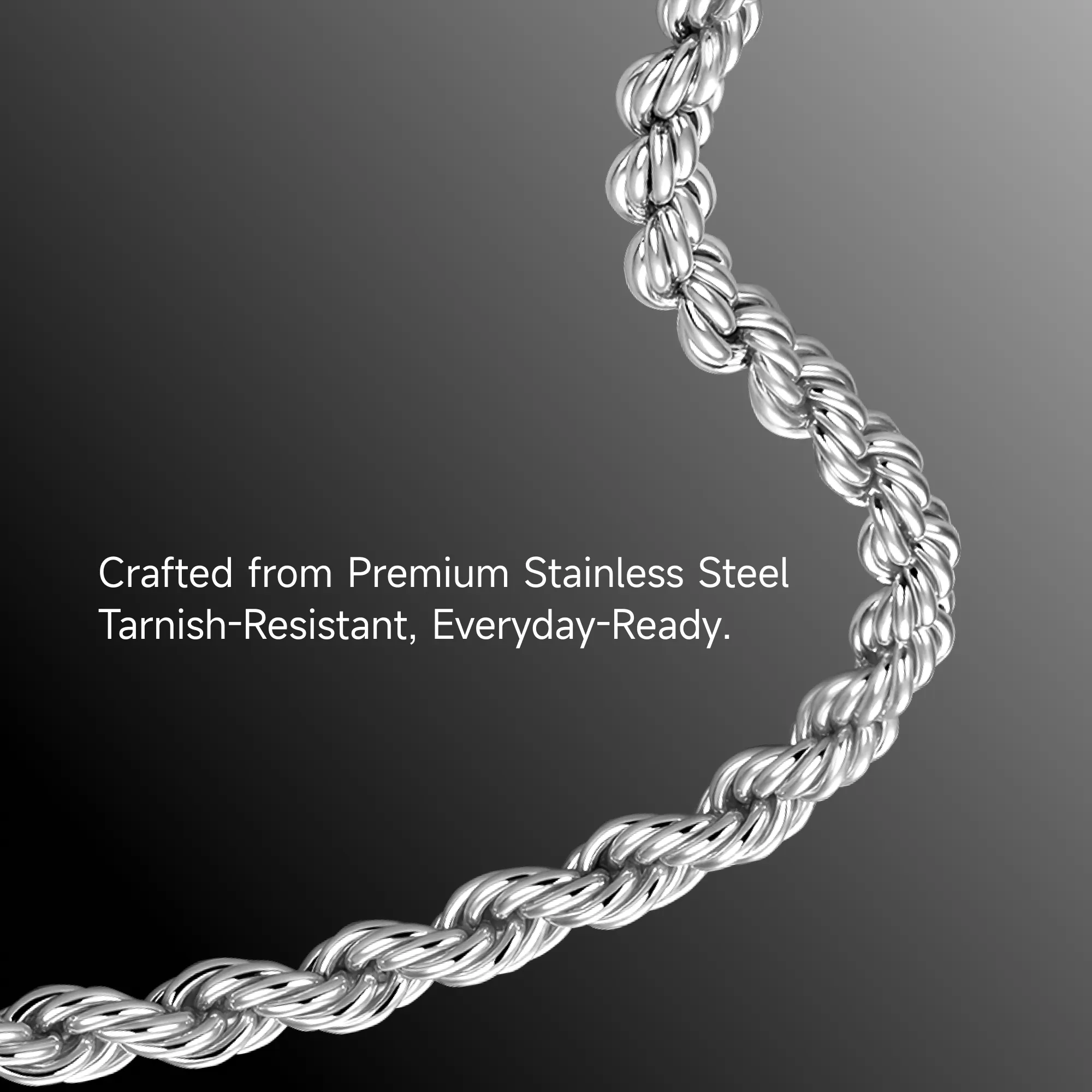 4.5mm Rope Chain - White Gold - Image 4