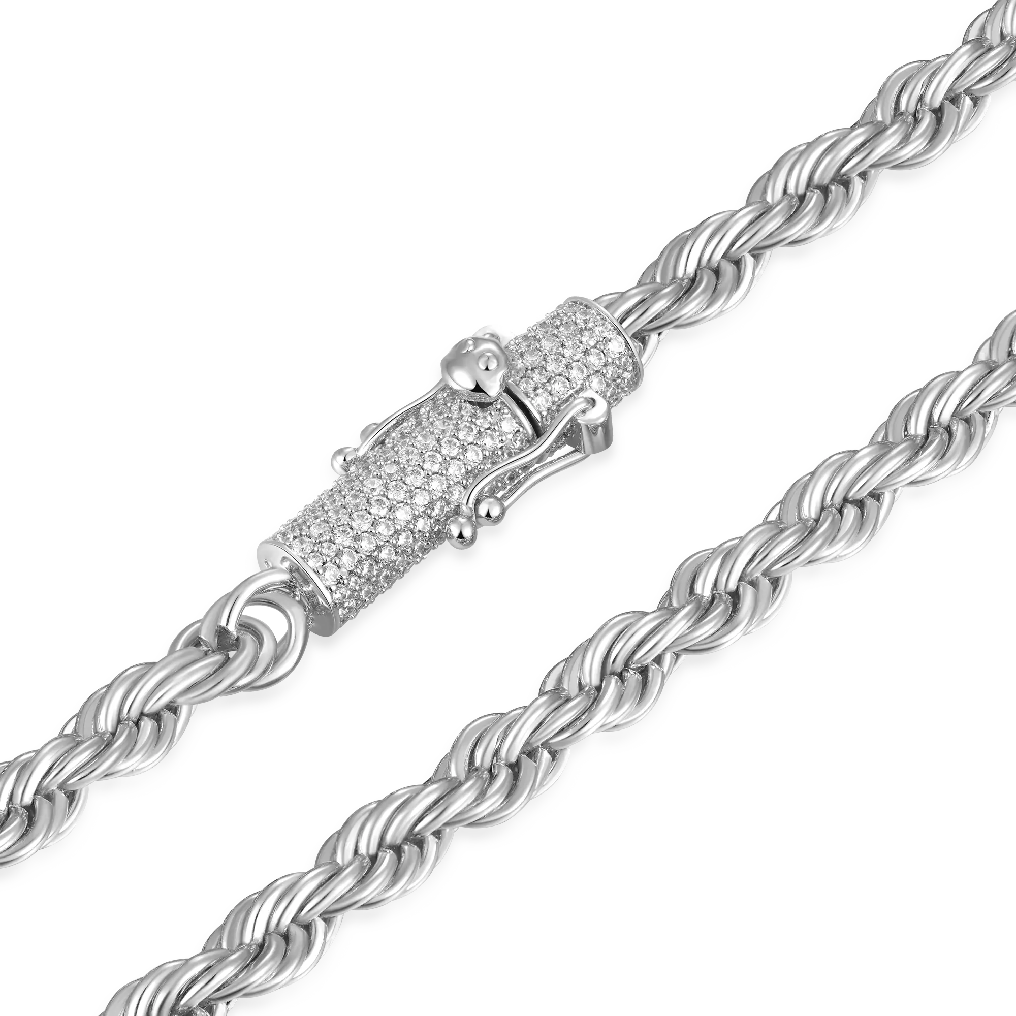 Rope Chain With Iced Clasp - 6mm - Image 15