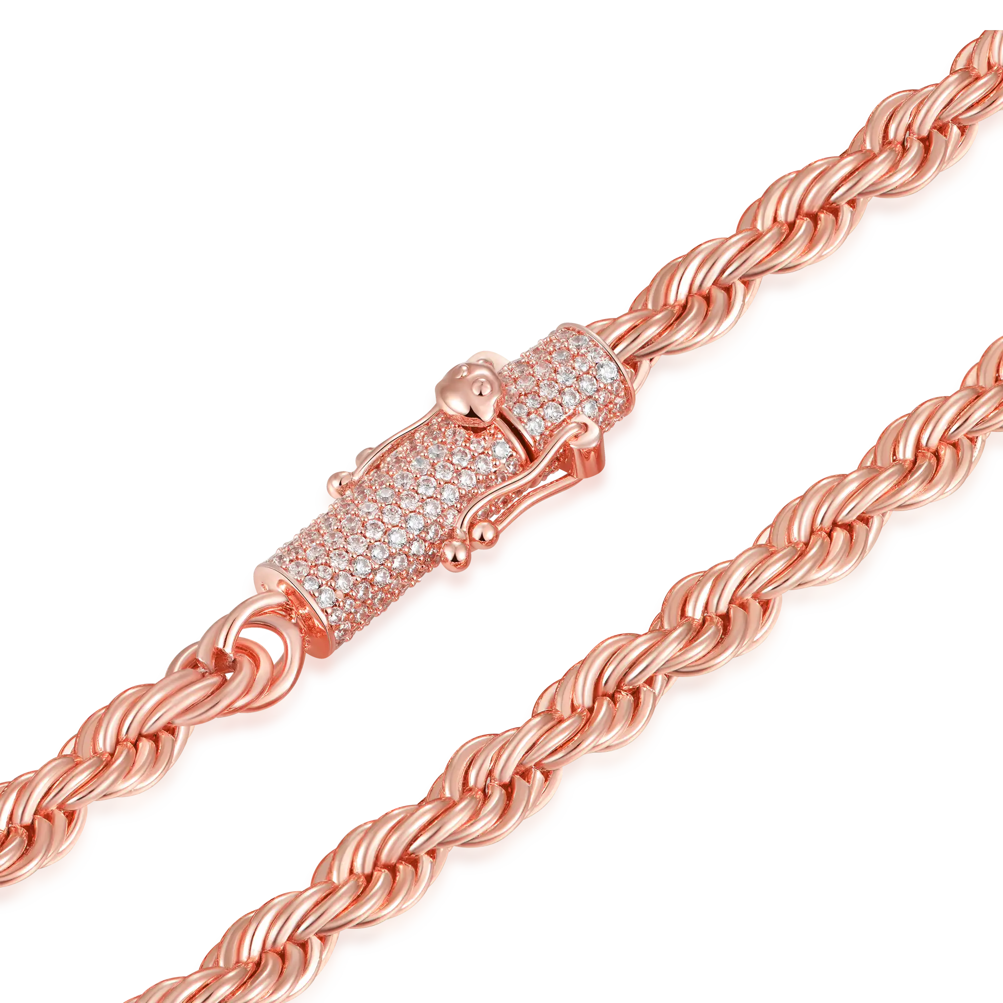 Rope Chain With Iced Clasp - 6mm - Image 22