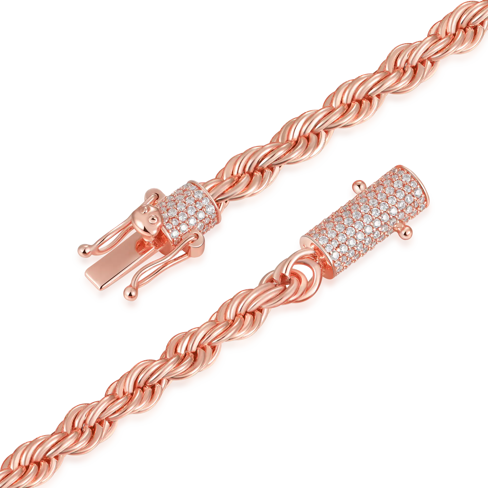 Rope Chain With Iced Clasp - 6mm - Image 23