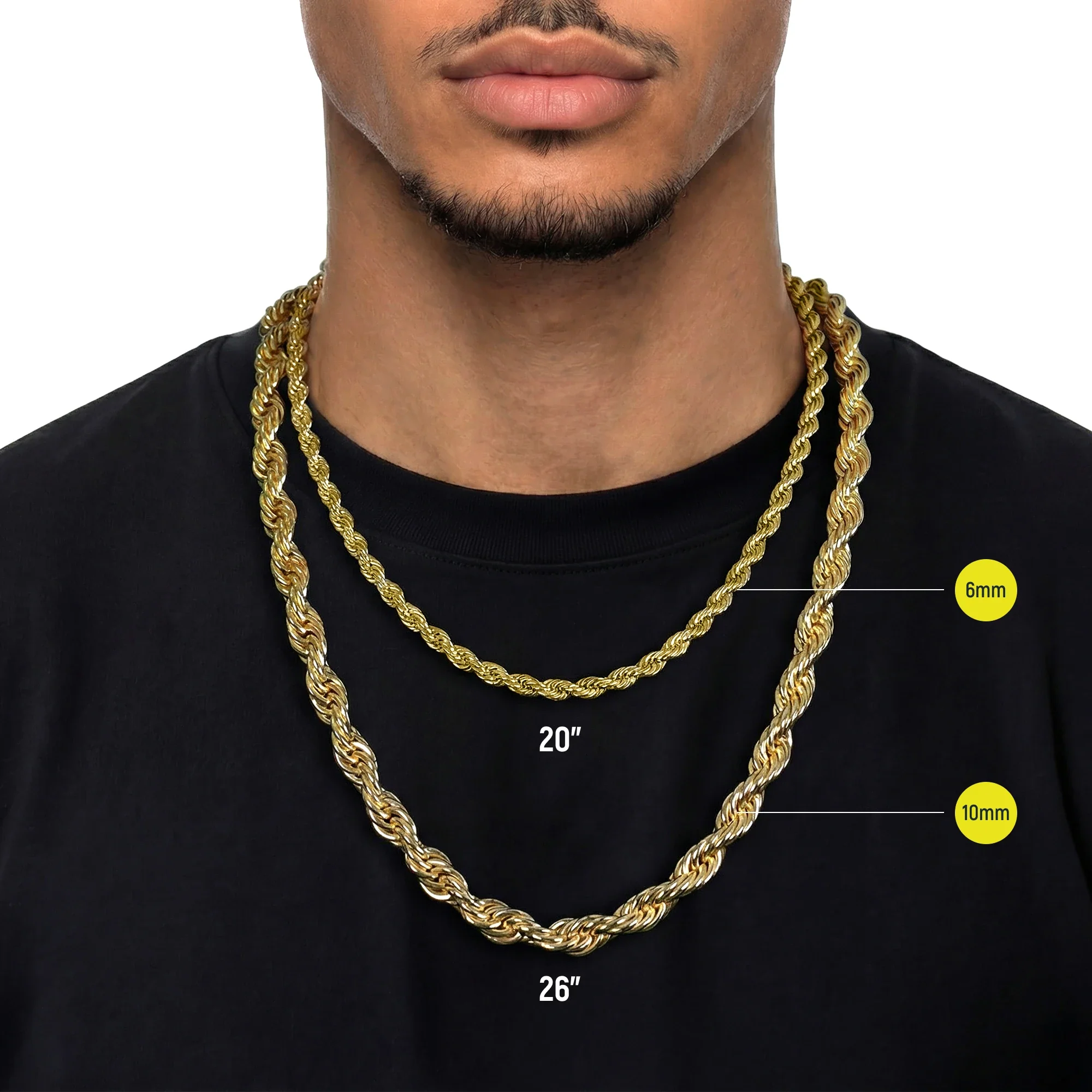 Rope Chain With Iced Clasp - 6mm - Image 6
