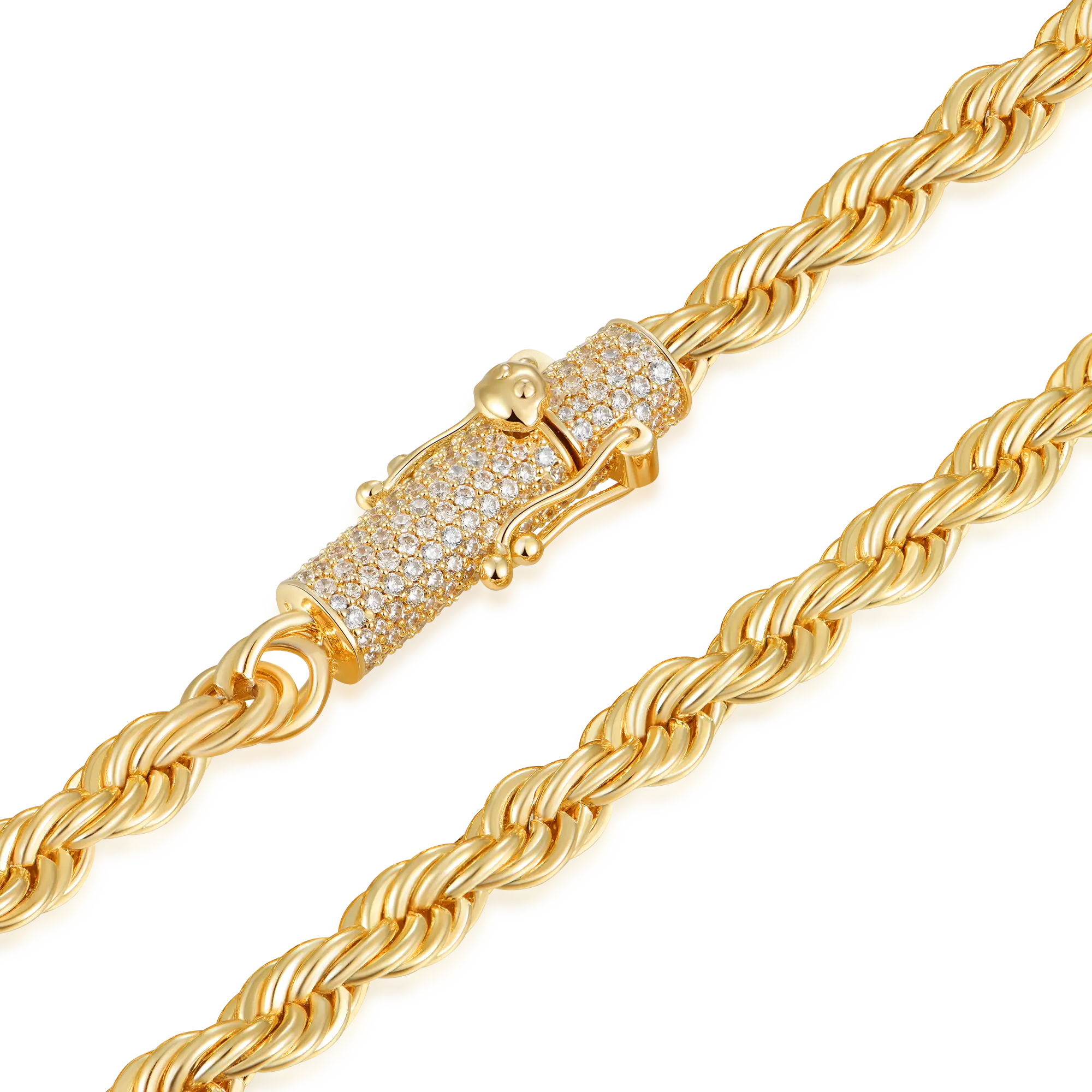Rope Chain With Iced Clasp - 6mm - Image 7