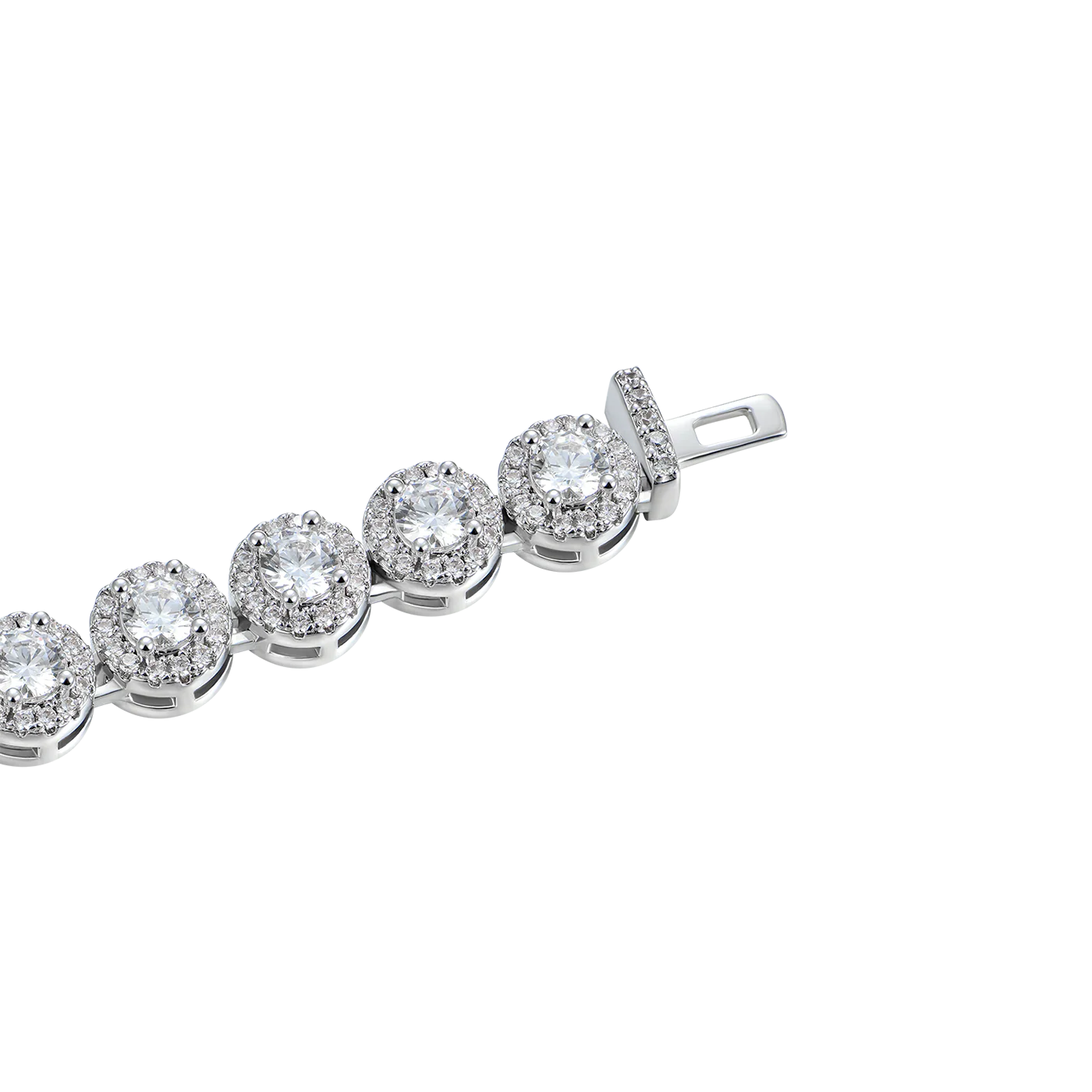 Round Cut Clustered Tennis Bracelet - 7mm - Image 6