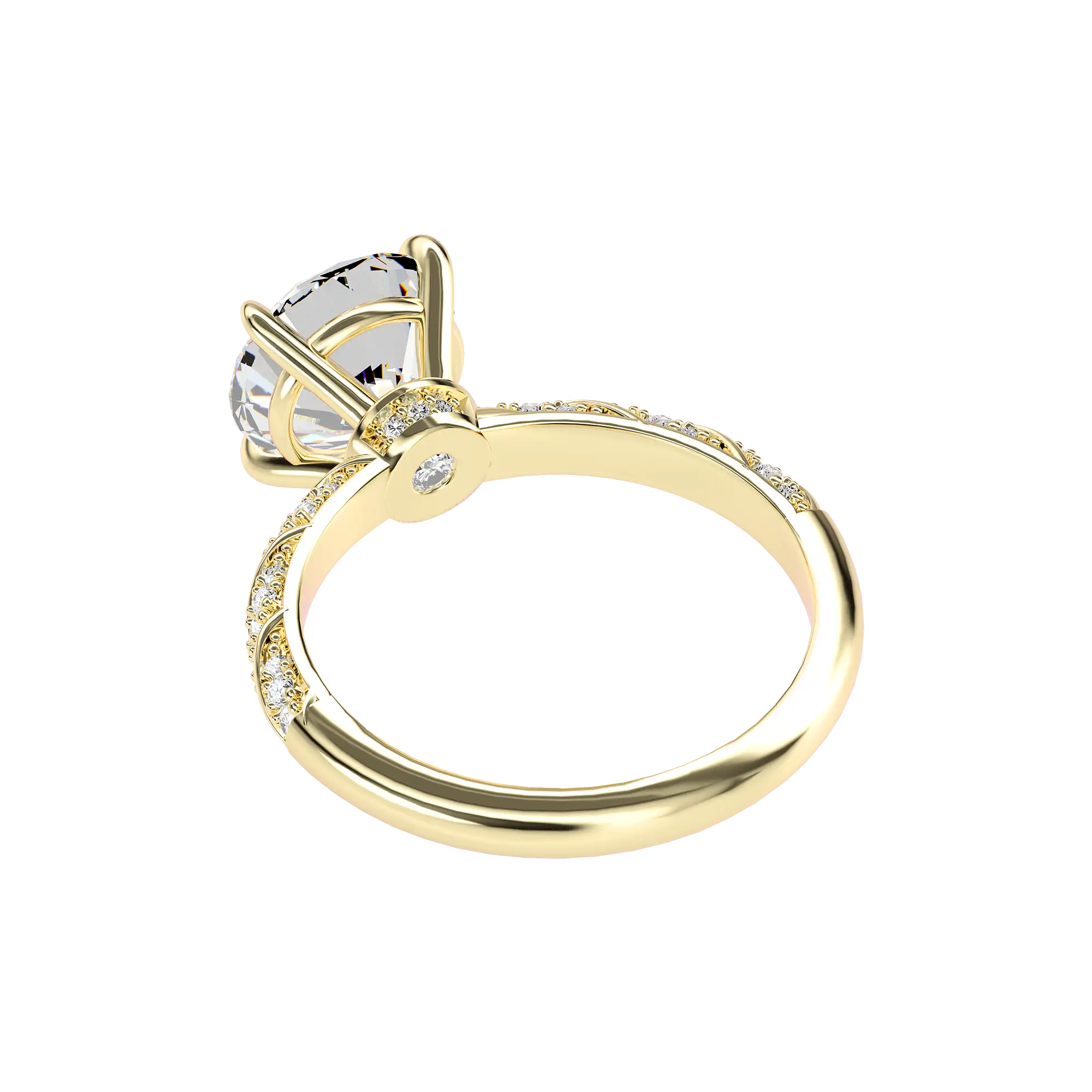 Round Cut Diamond Rope Engagement Ring Custom - Image 3