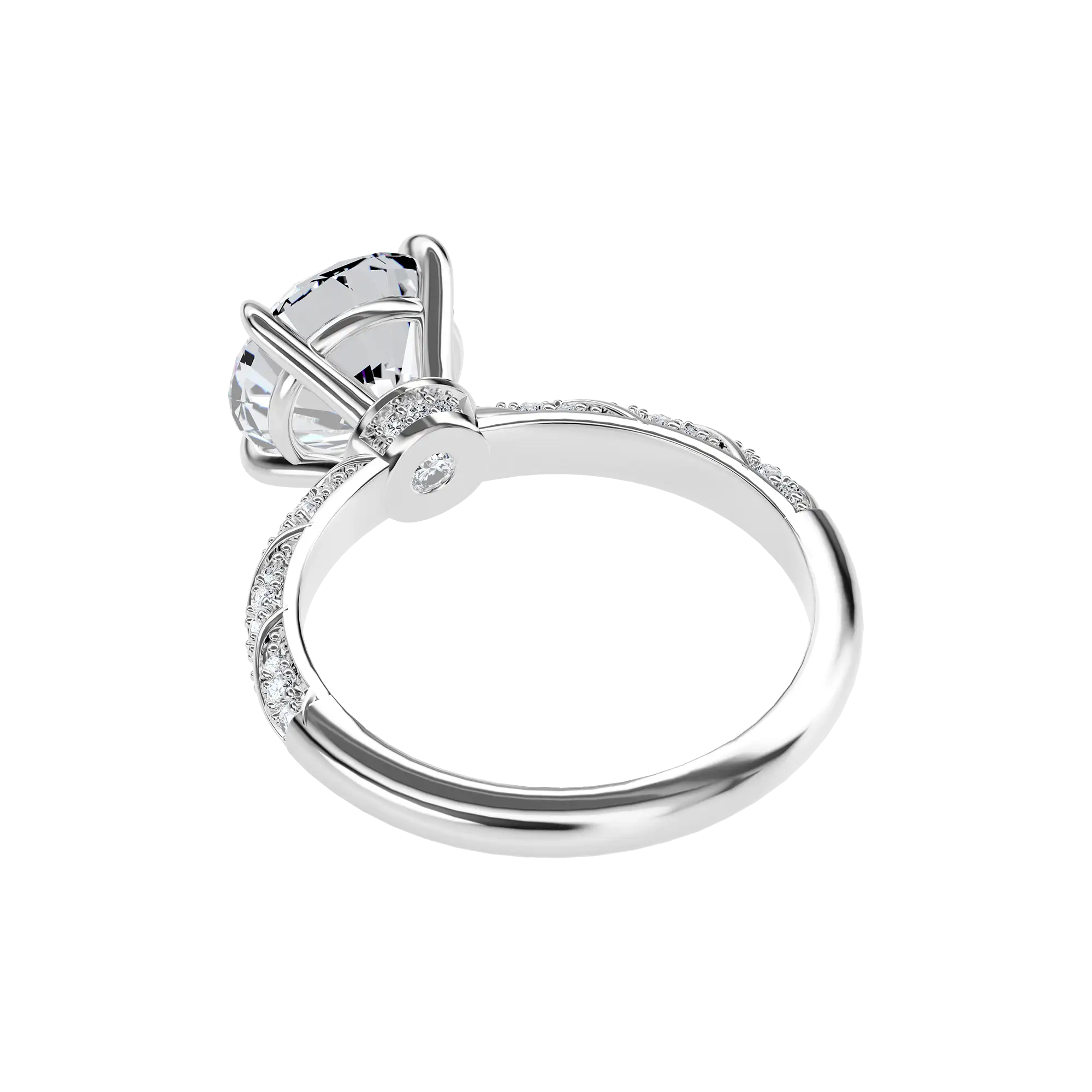 Round Cut Diamond Rope Engagement Ring Custom - Image 6