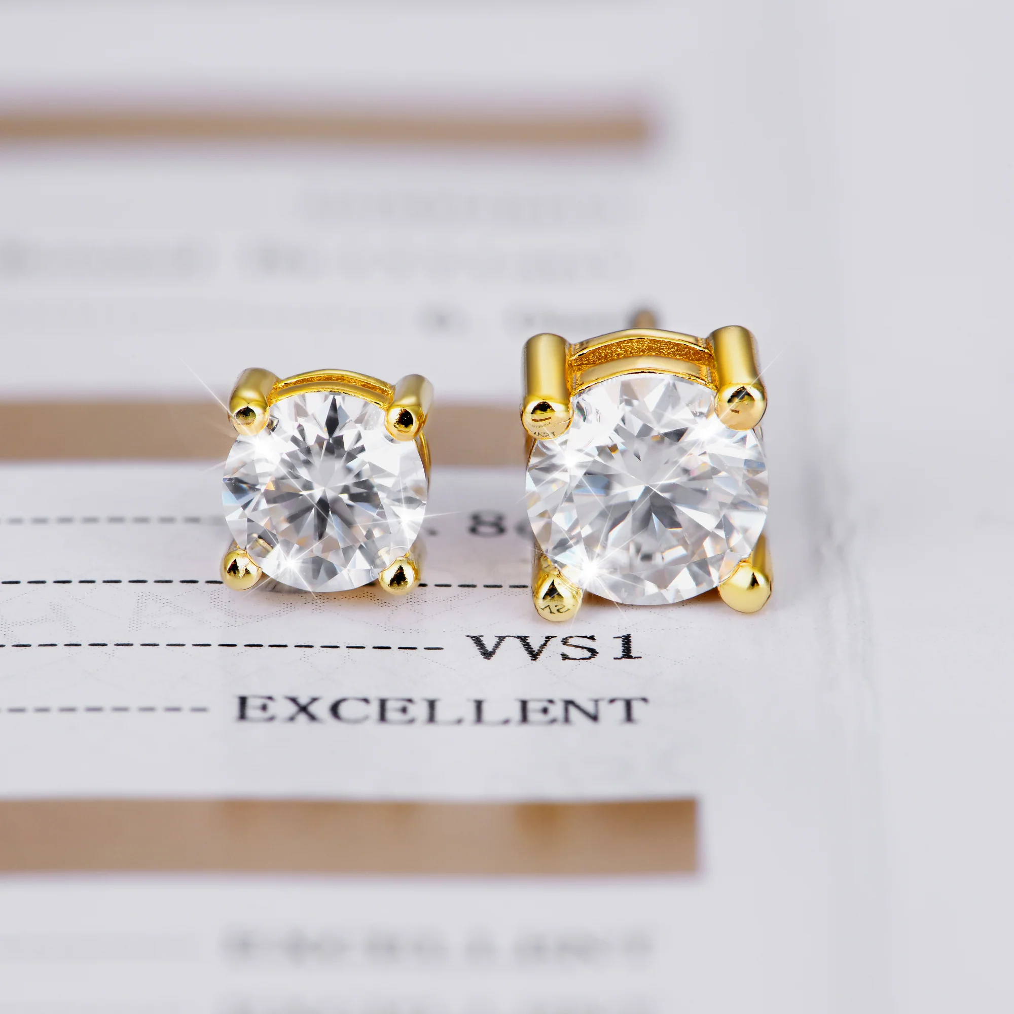 Moissanite S925 Round Cut Stud Earring - Image 14