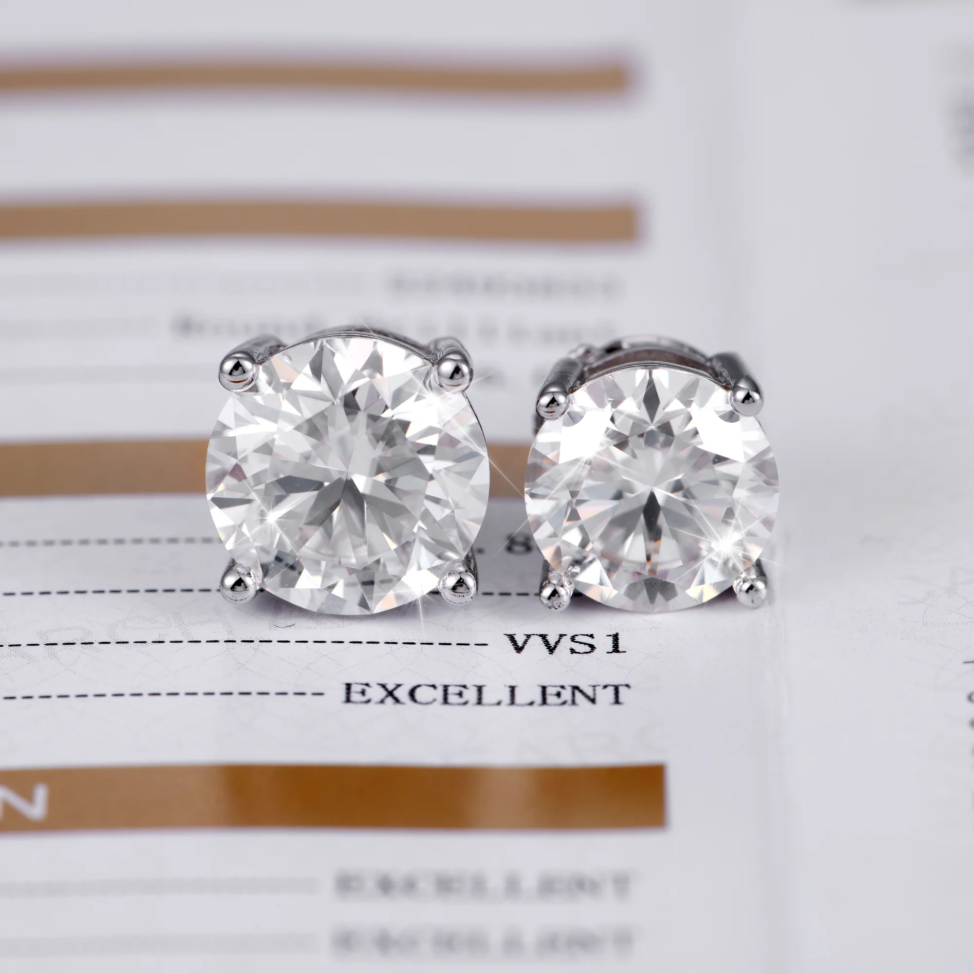 Moissanite S925 Round Cut Stud Earring - Image 15