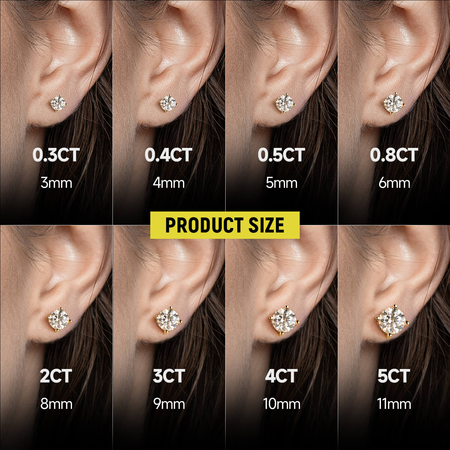 Moissanite S925 Round Cut Stud Earring - Image 4