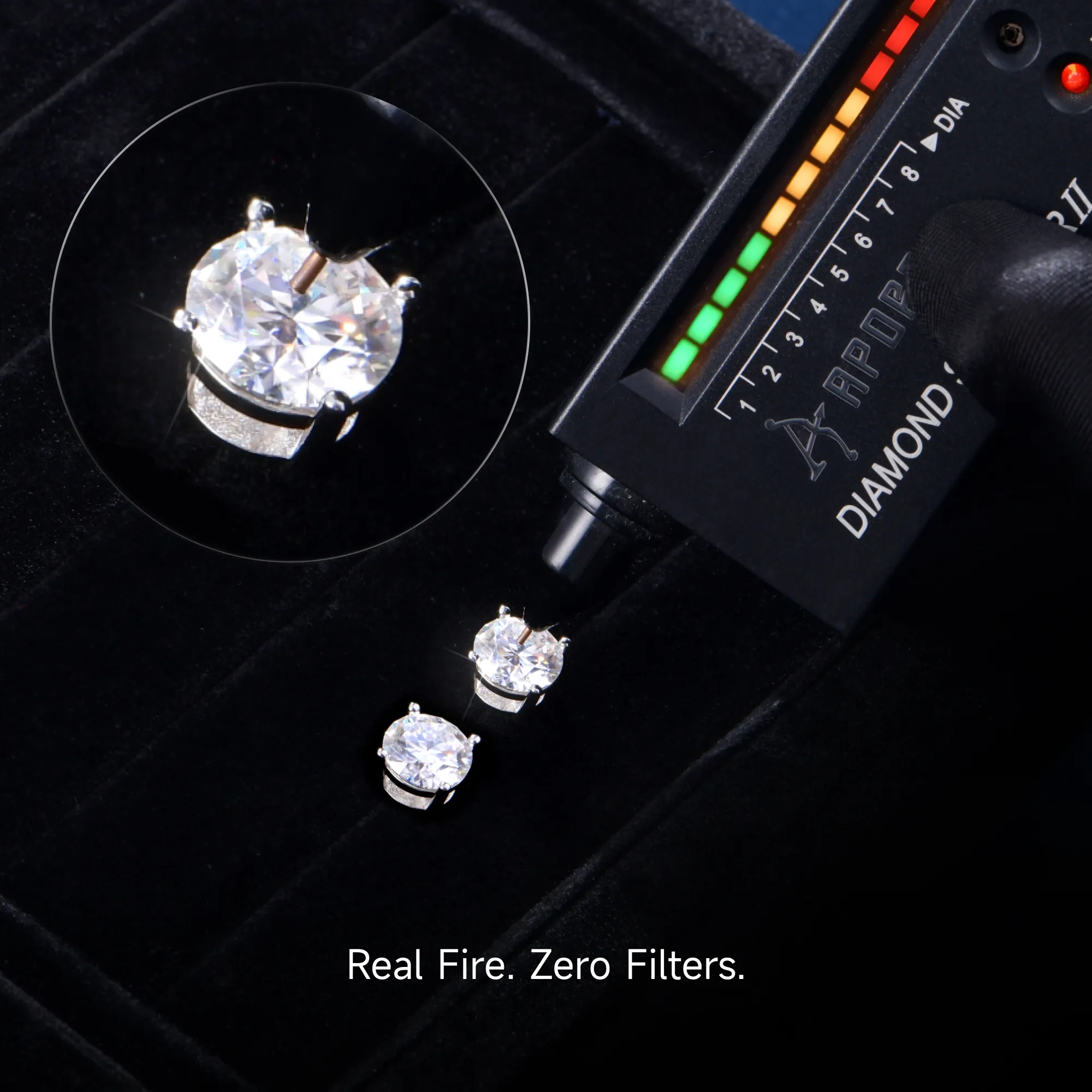Moissanite S925 Round Cut Stud Earring - Image 6