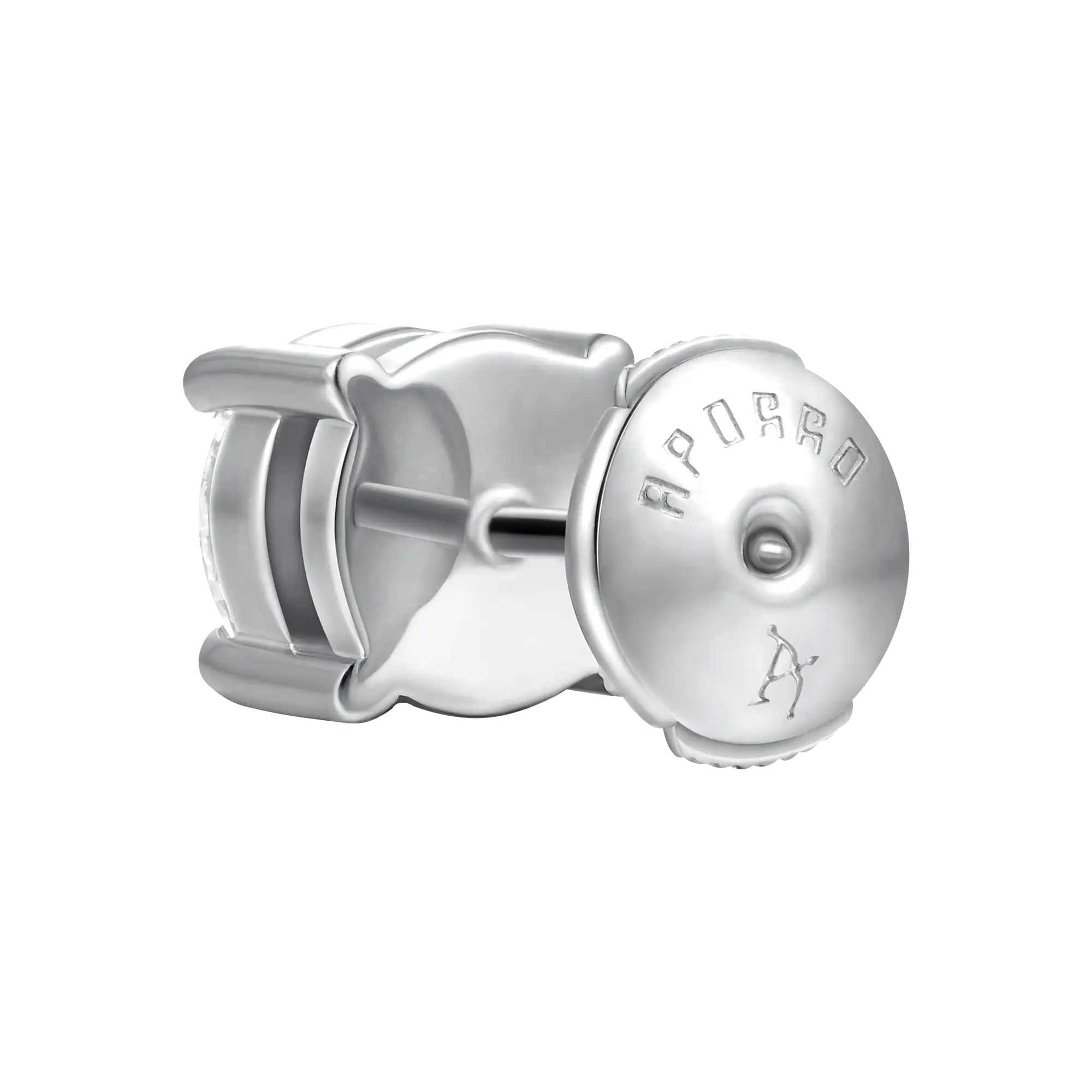 Round Cut Stud Earrings - White Gold - Image 5