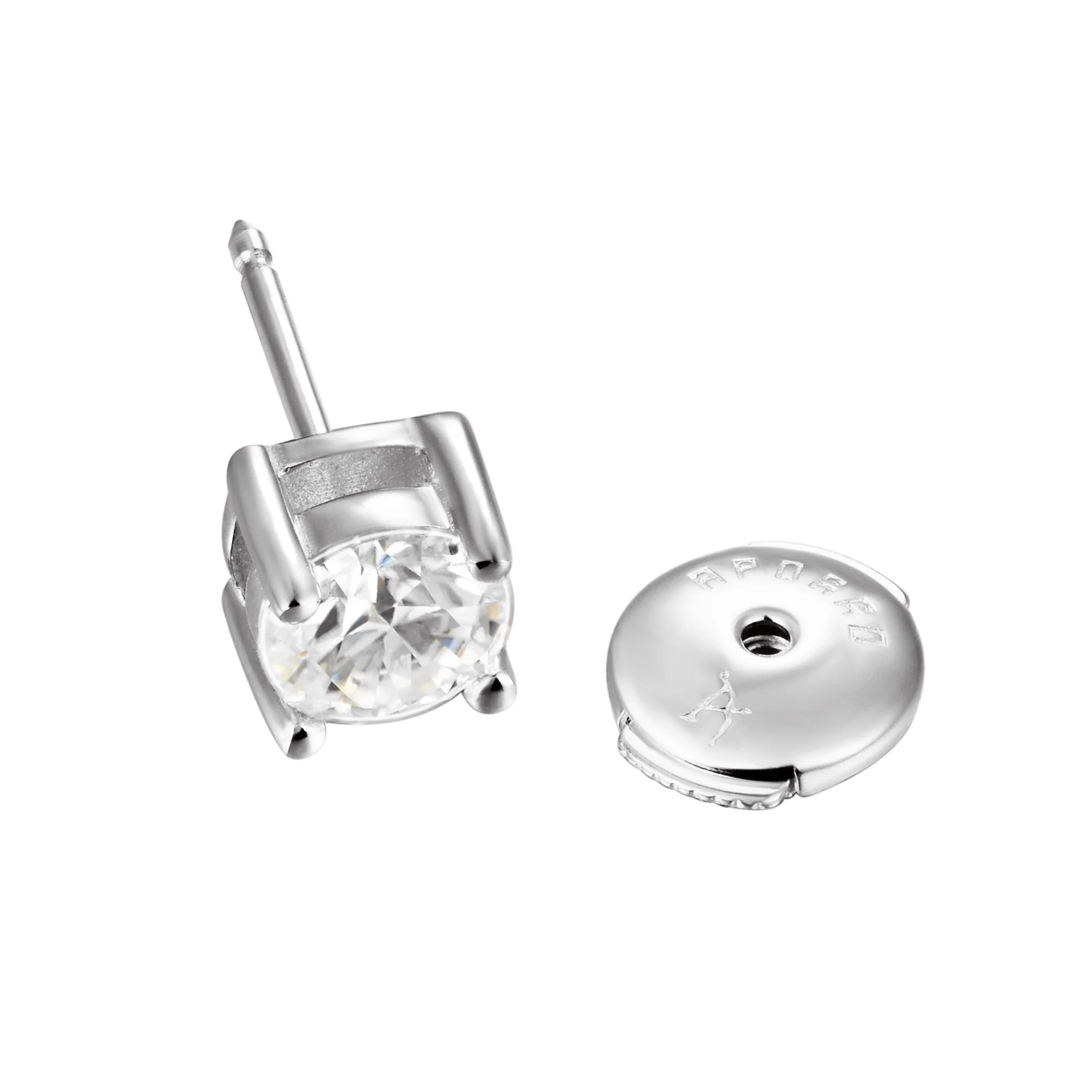 Single Moissanite Round Cut Stud Earring - Image 7