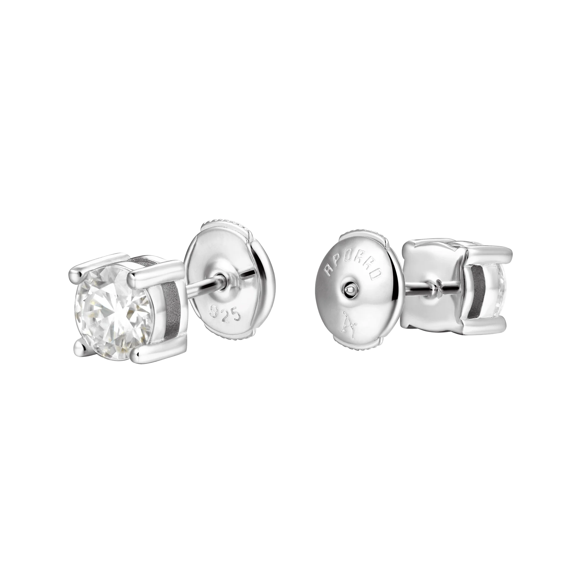 Round Cut Moissanite Stud Earring - Single - Image 10