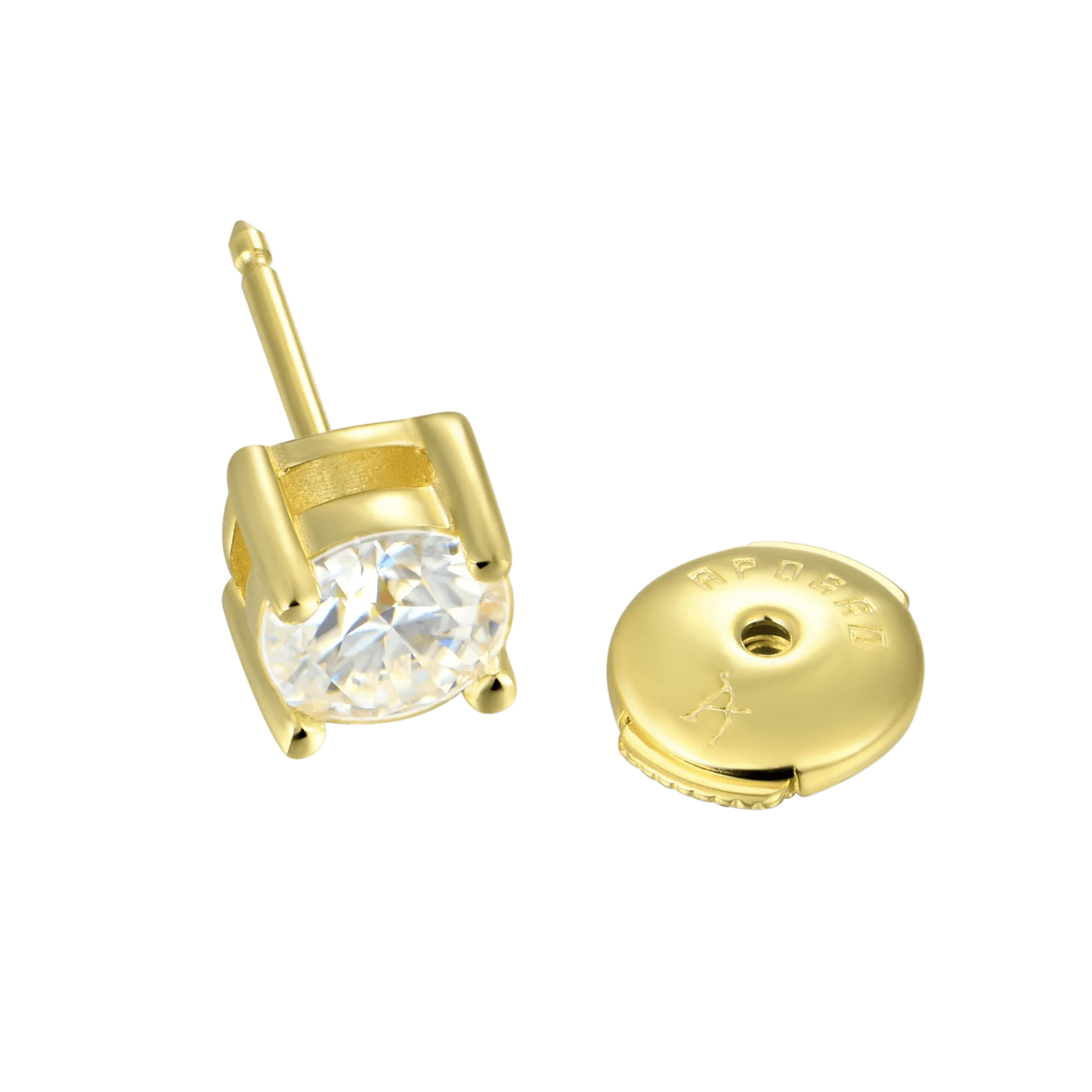 Round Cut Moissanite Stud Earring - Single - Image 5