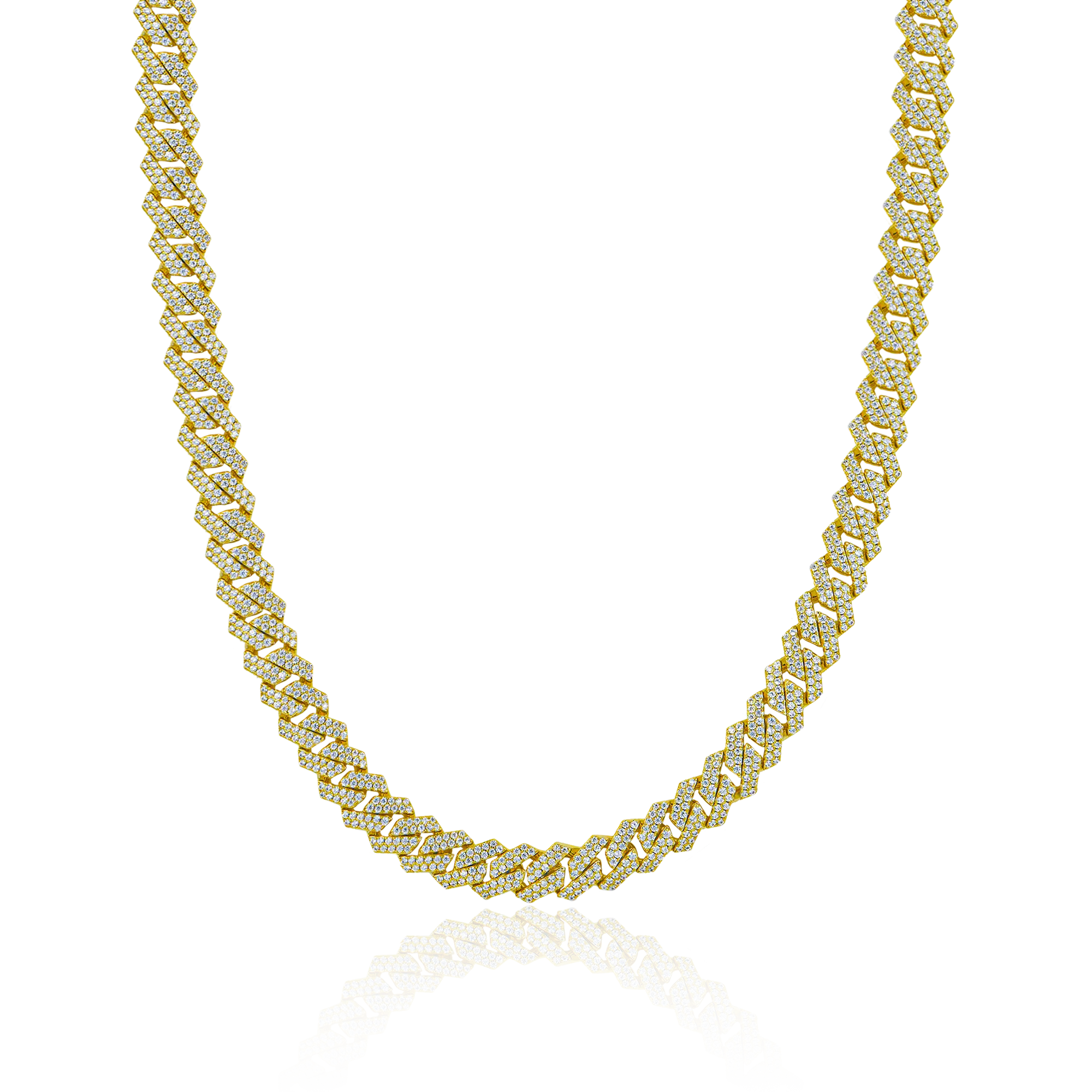 Round Cut Prong Cuban Link Chain - 8mm - Image 6