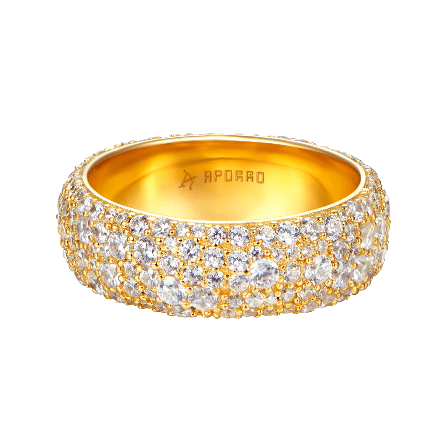 Round Pave Band Ring - 7.5mm - Image 2