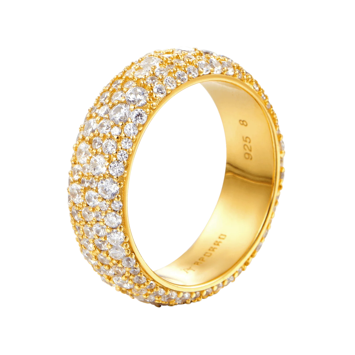 Round Pave Band Ring - 7.5mm - Image 3