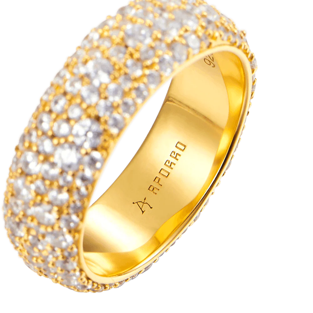 Round Pave Band Ring - 7.5mm - Image 4