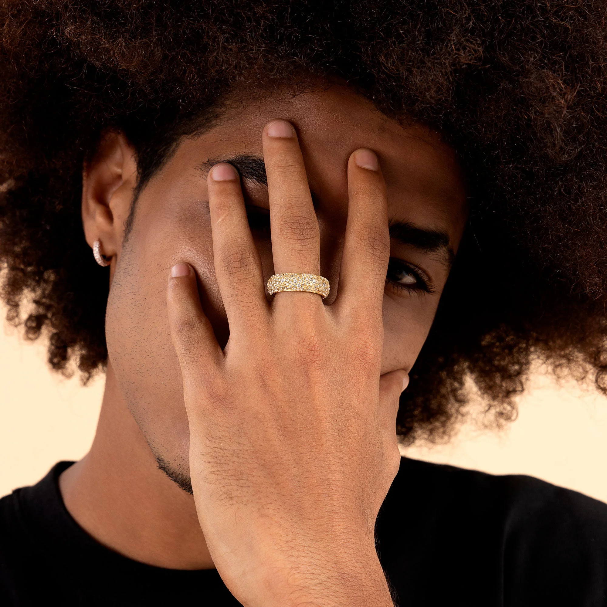 Round Pave Band Ring - 7.5mm - Image 5