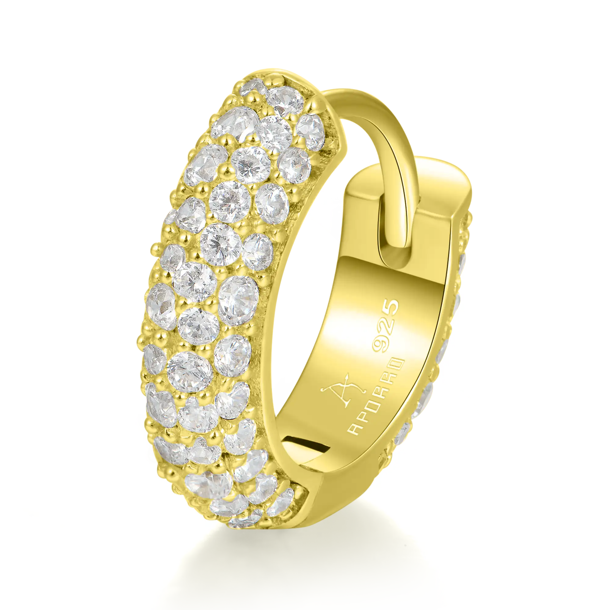 S925 Round Paved Hoop Earrings - Image 14