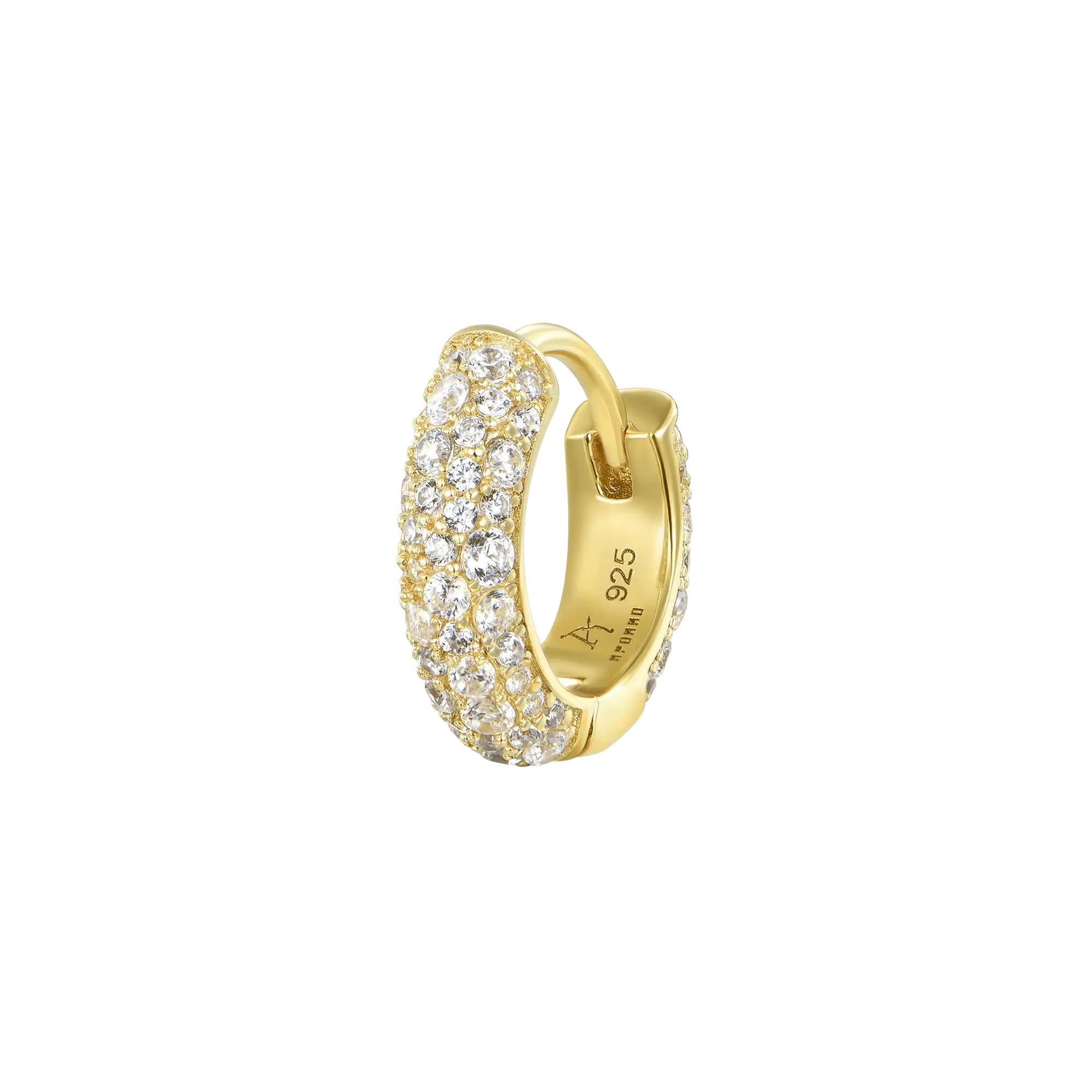 Single Round Paved Hoop Earring - Image 10
