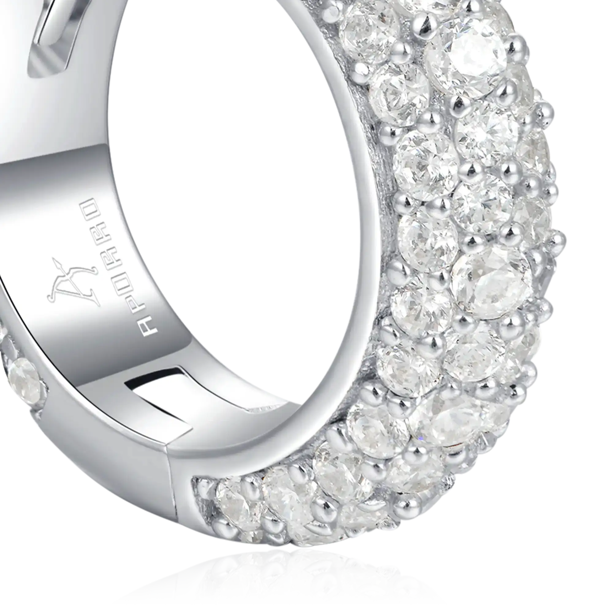 S925 Round Paved Hoop Earrings - Image 9