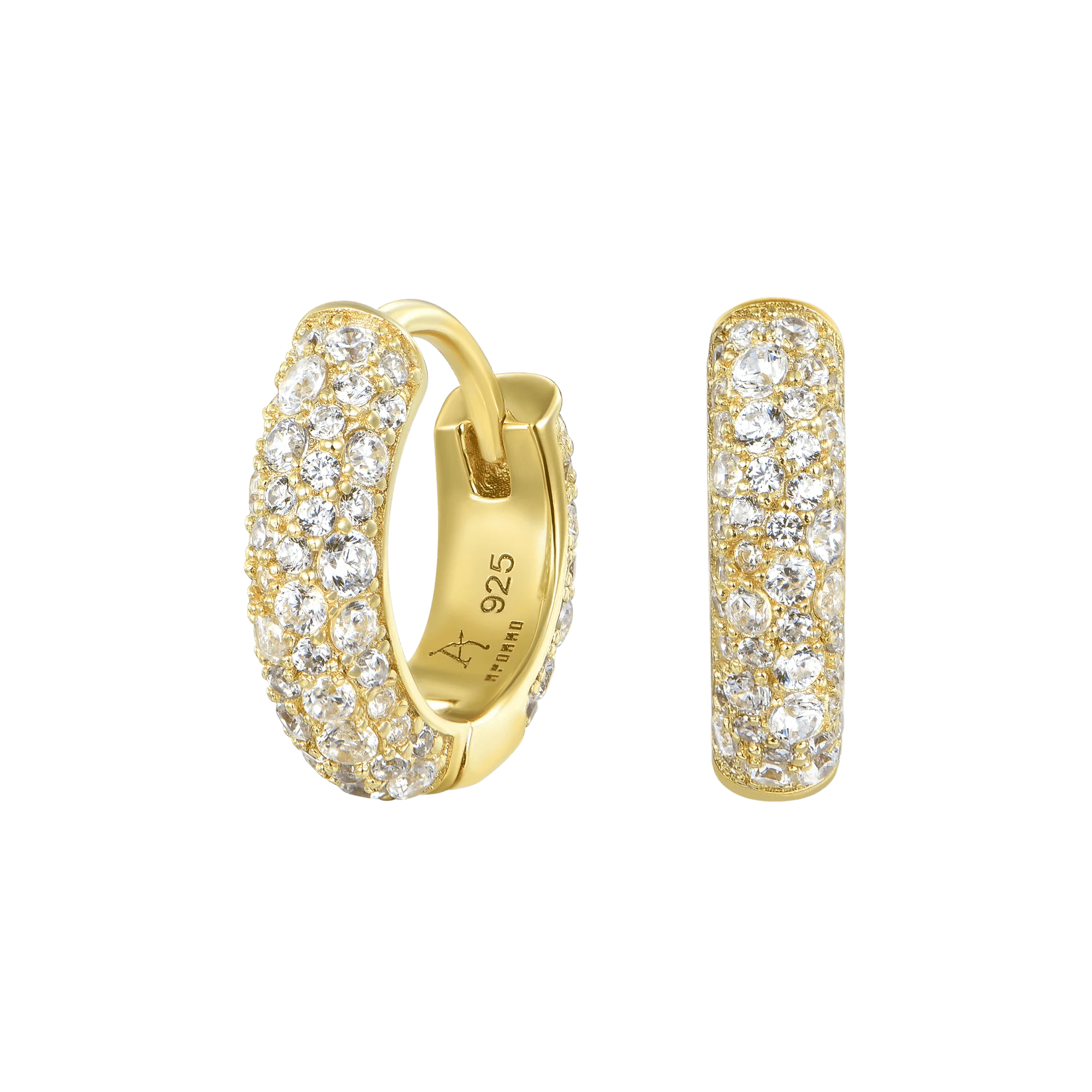 Round Paved Hoop Earring-Single - Image 9