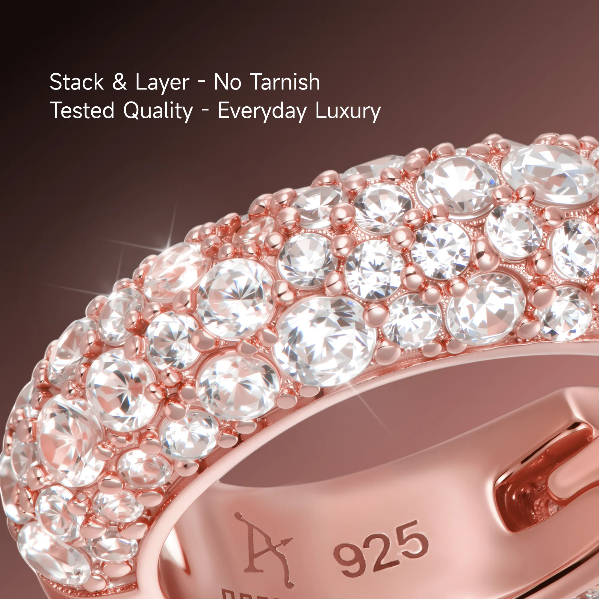 S925 Round Paved Hoop Earrings - Image 19