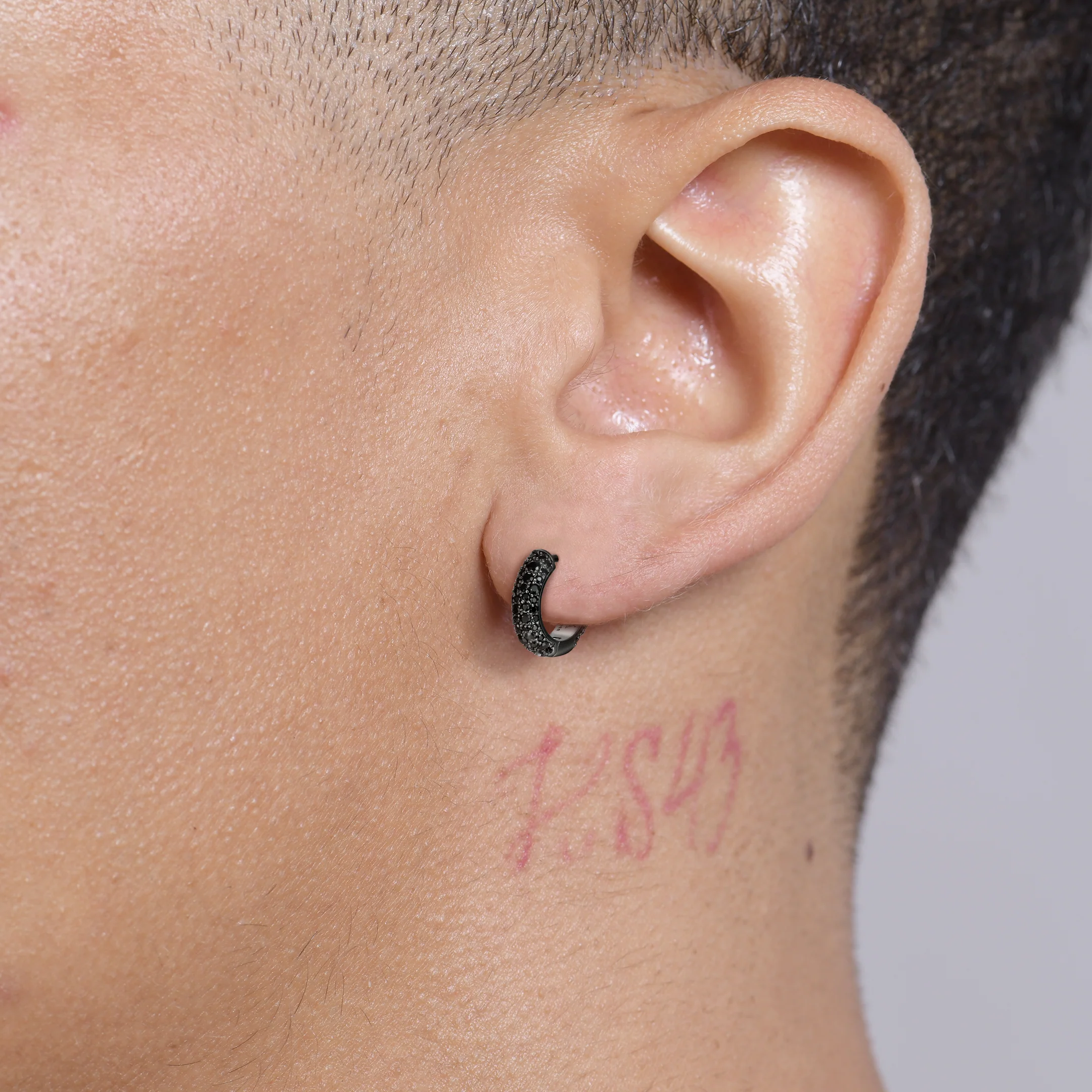 S925 Round Paved Hoop Earrings - Image 25