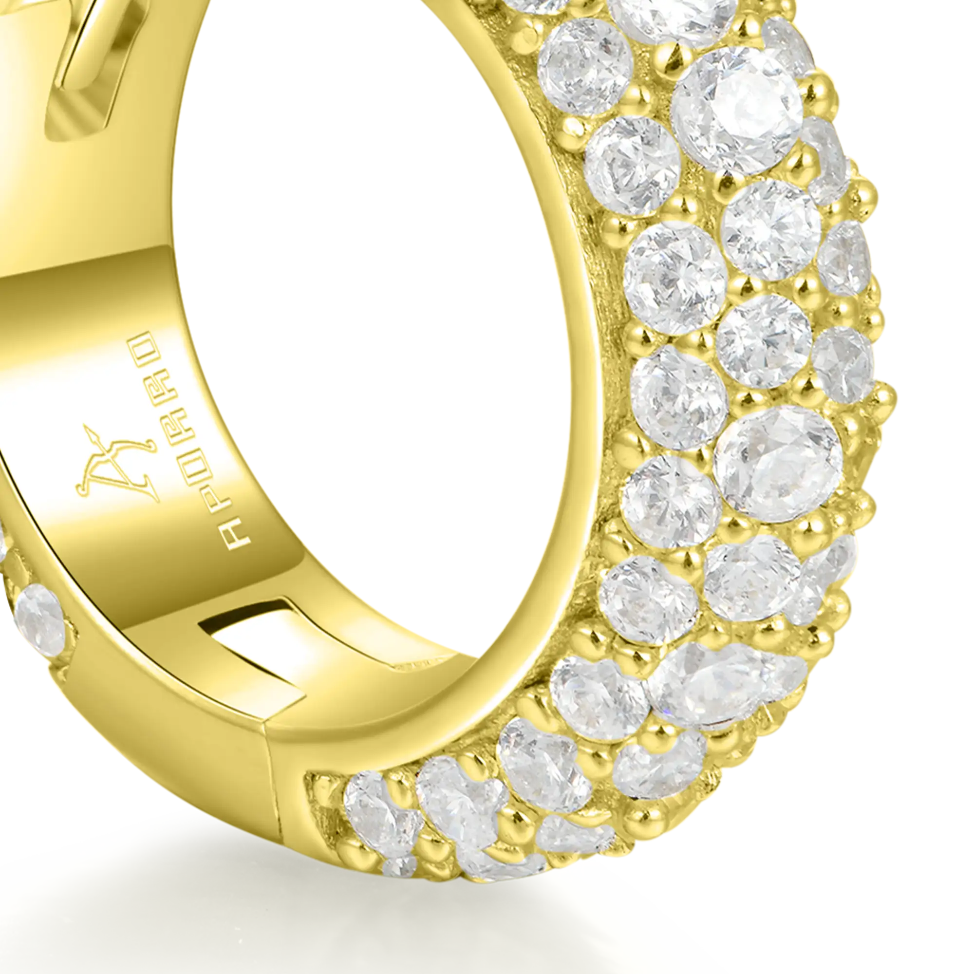 Moissanite S925 Round Paved Hoop Earrings - Image 23