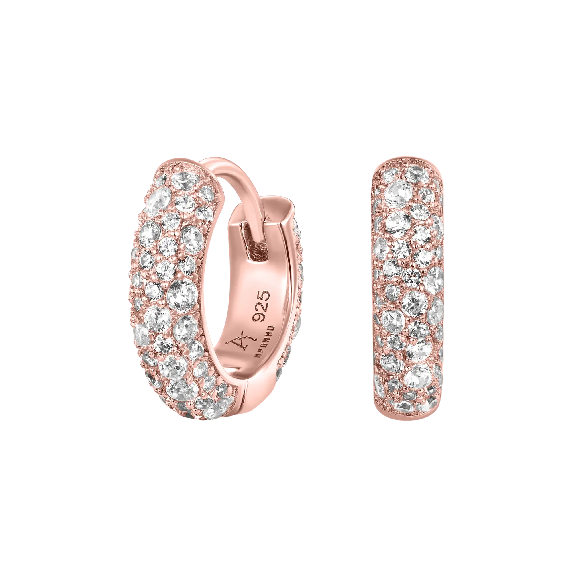Moissanite S925 Round Paved Hoop Earrings - Image 9