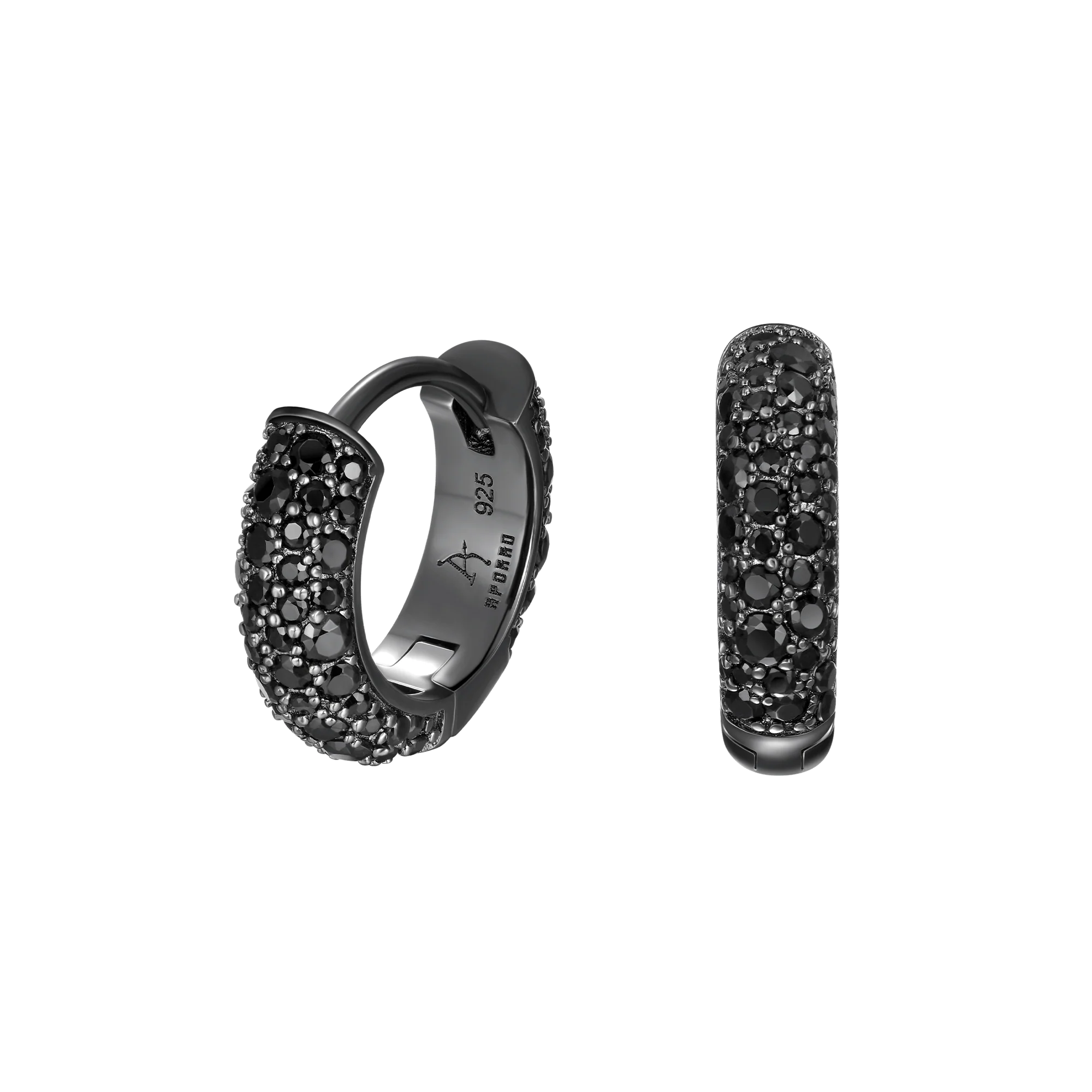 Round Paved Hoop Earrings - Pair - Image 11