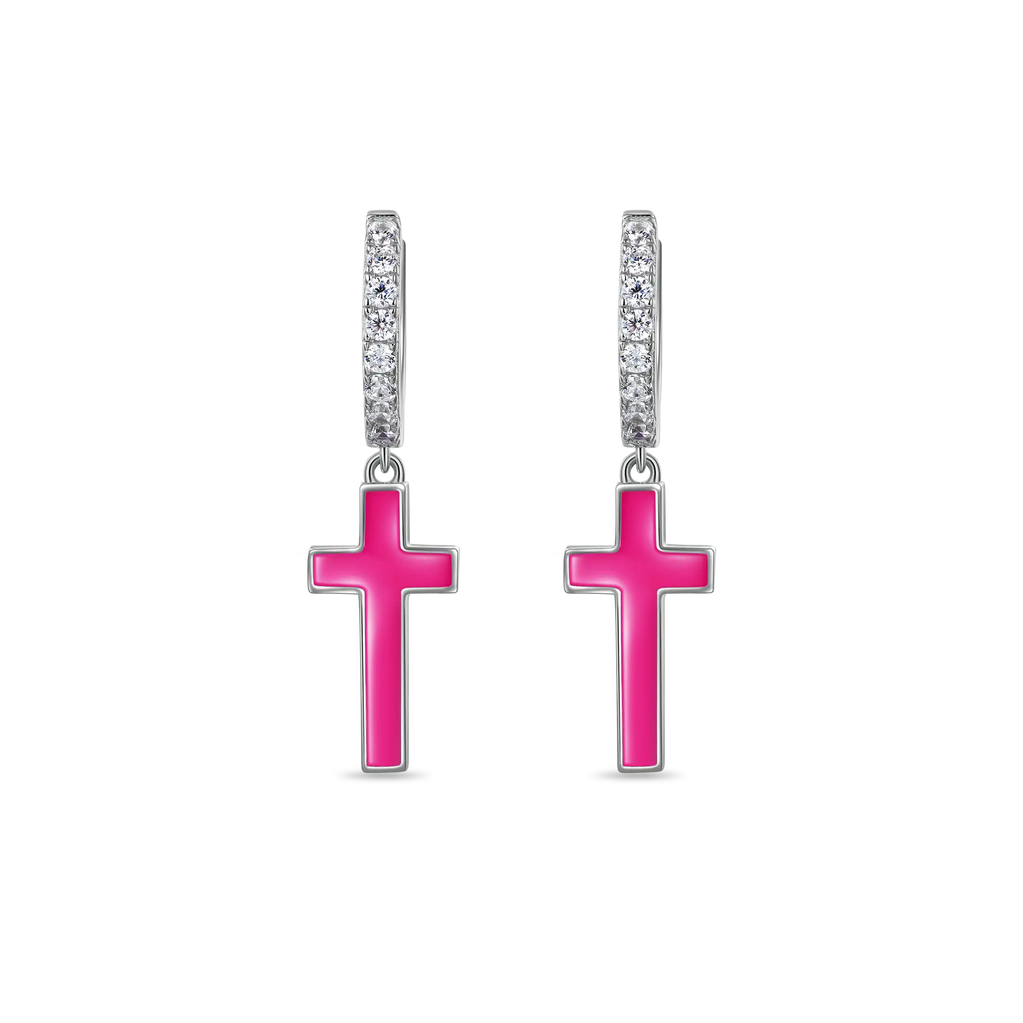 Moissanite S925 Arcenciel Cross Dangly Earring - Single - Image 5