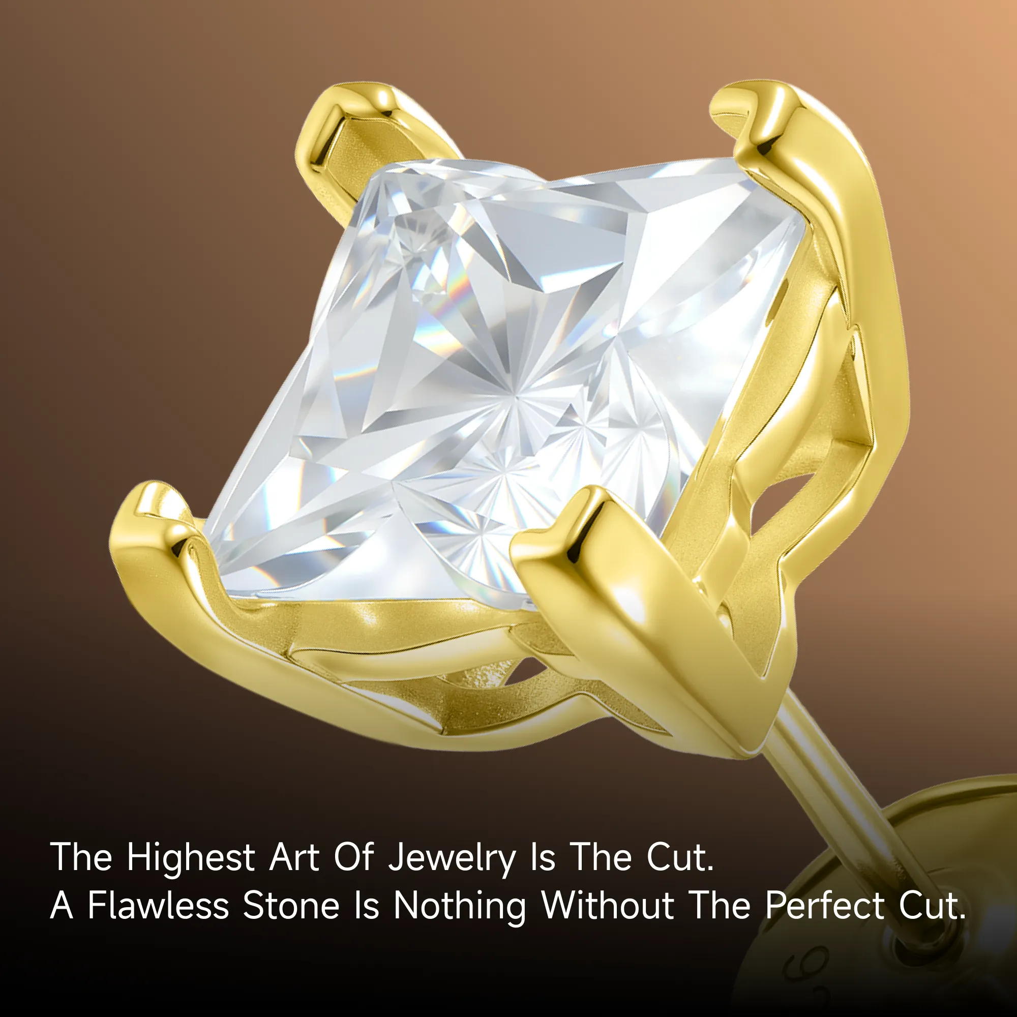 S925 Solid Clover Cut Stud Earrings - White - Image 11