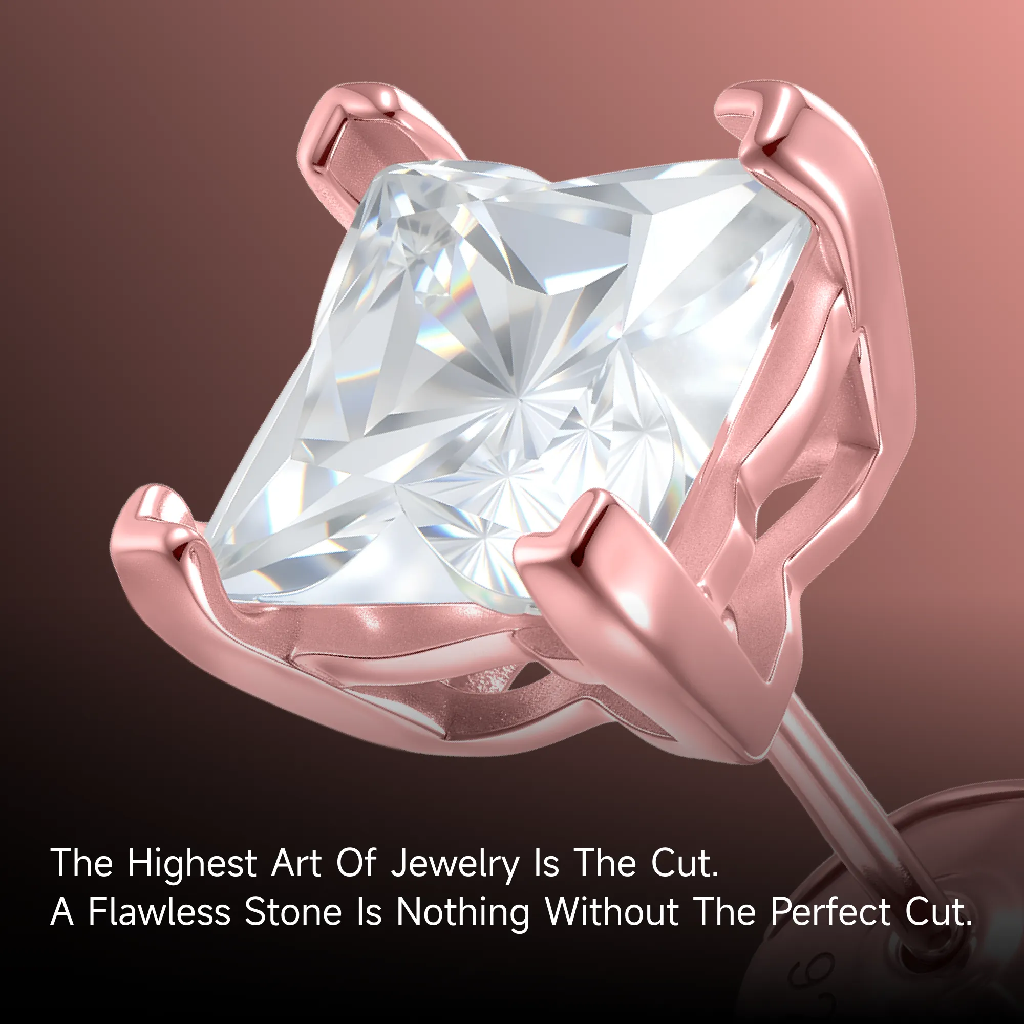 S925 Solid Clover Cut Stud Earrings - White - Image 17