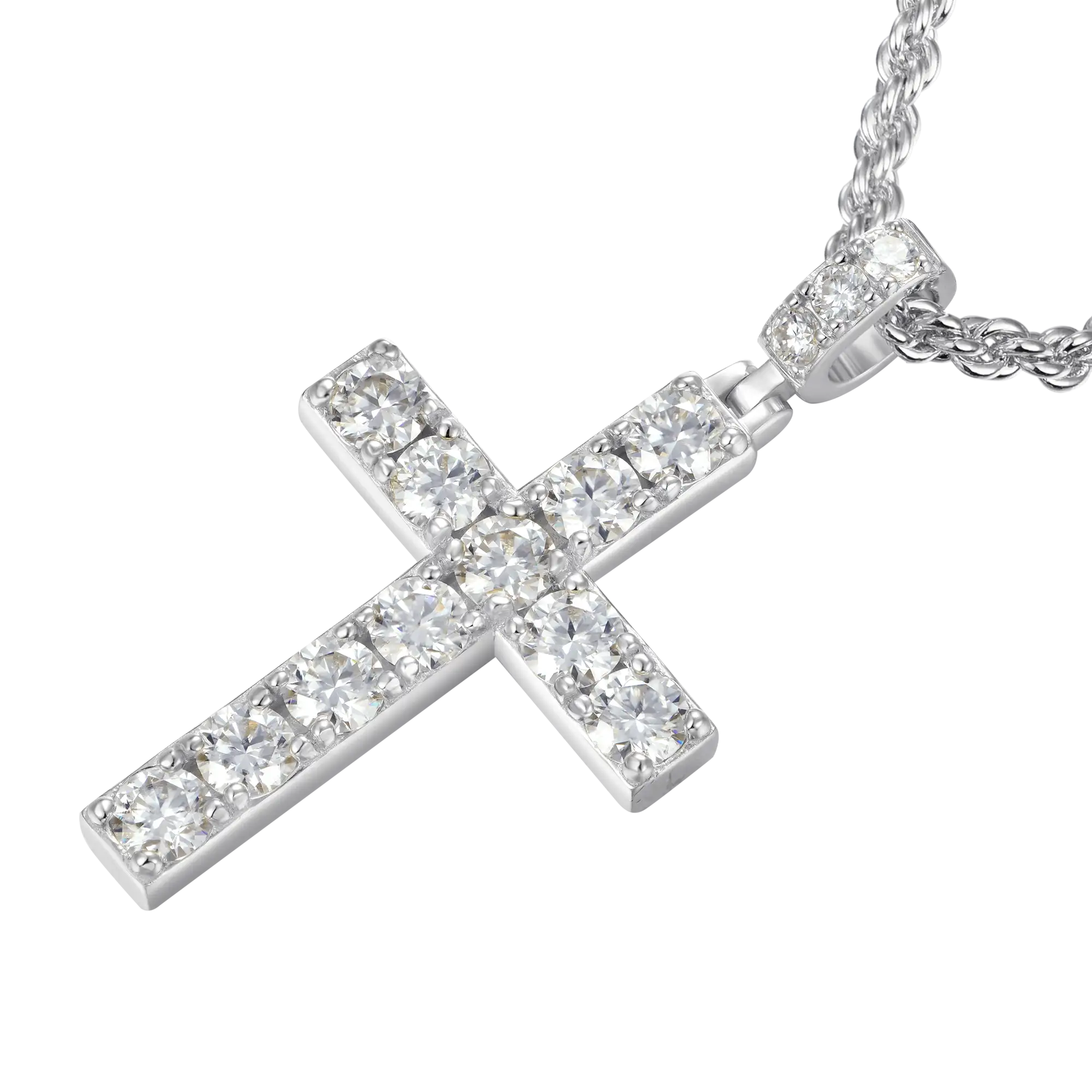 Solid Tennis Cross Pendant - Large - Image 7
