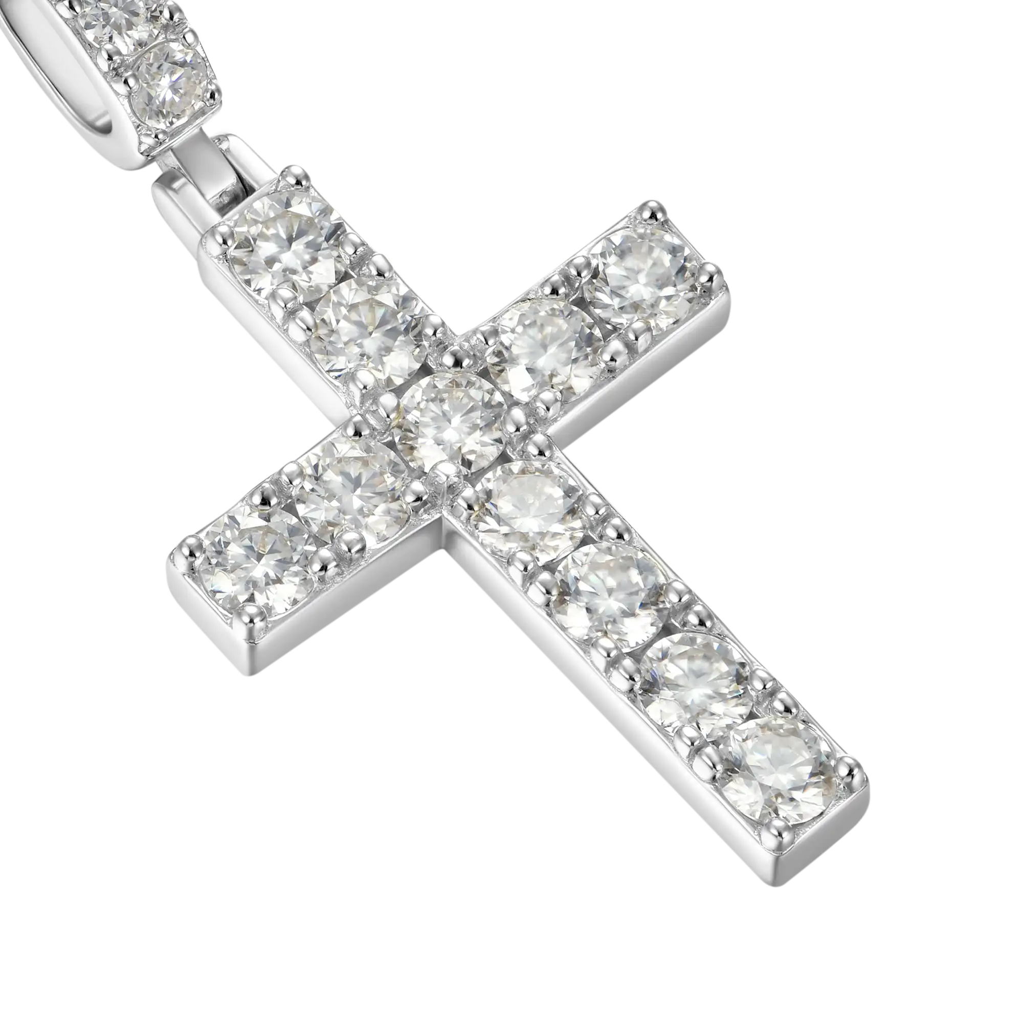 Solid Tennis Cross Pendant - Medium - Image 5
