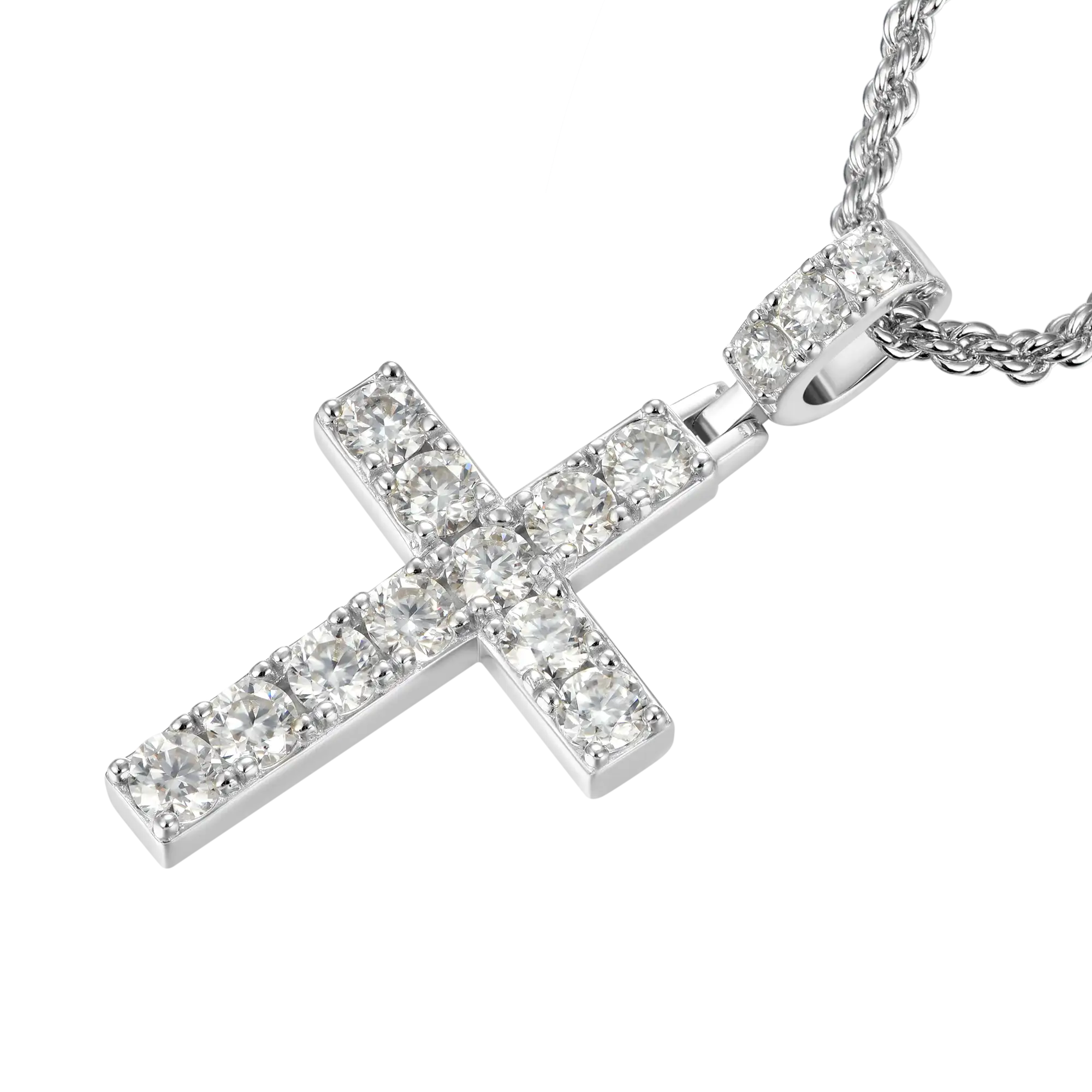 Solid Tennis Cross Pendant - Medium - Image 7